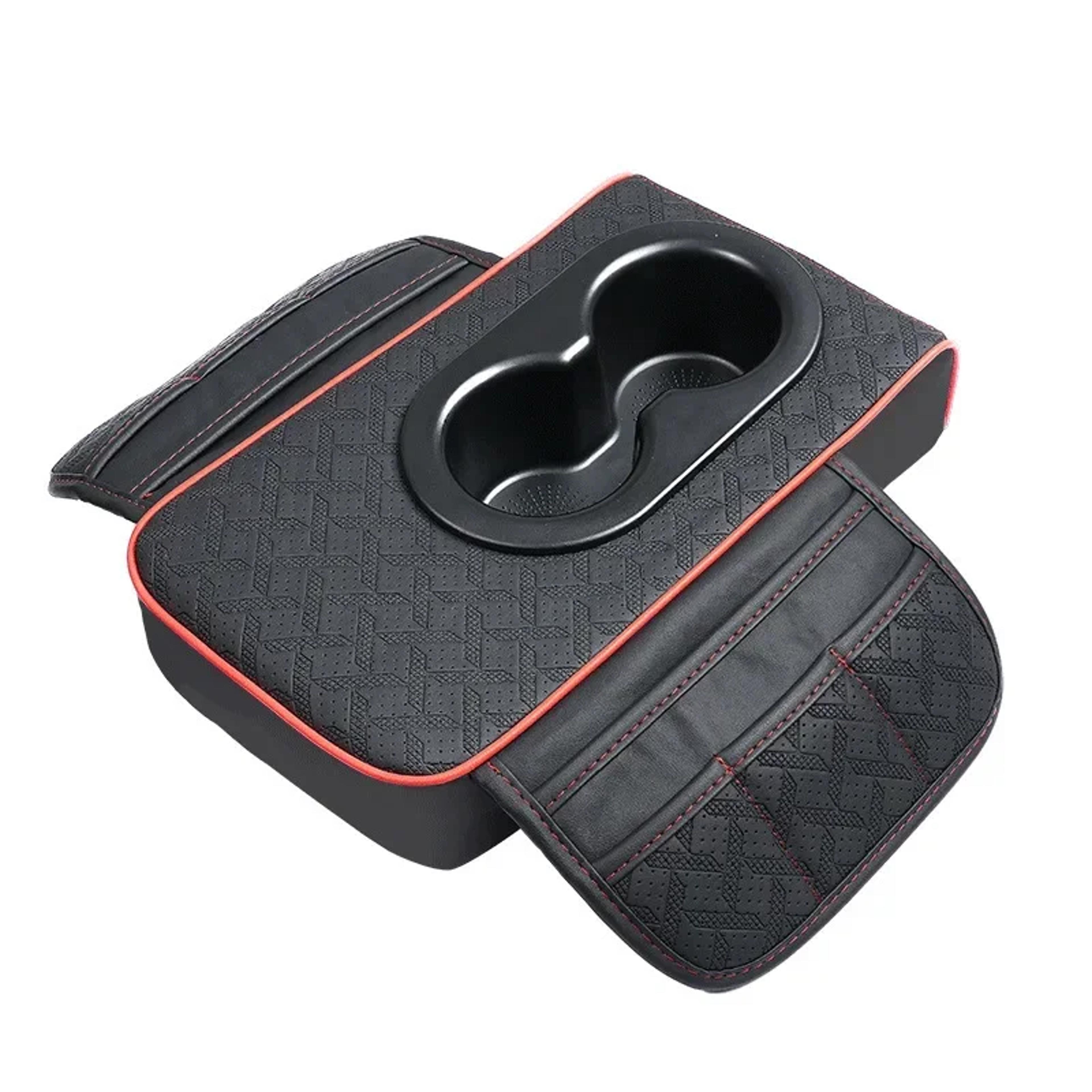 ComfortRide Car Center Console Organizer With Armrest Cushion And Dual Cup Holders 3