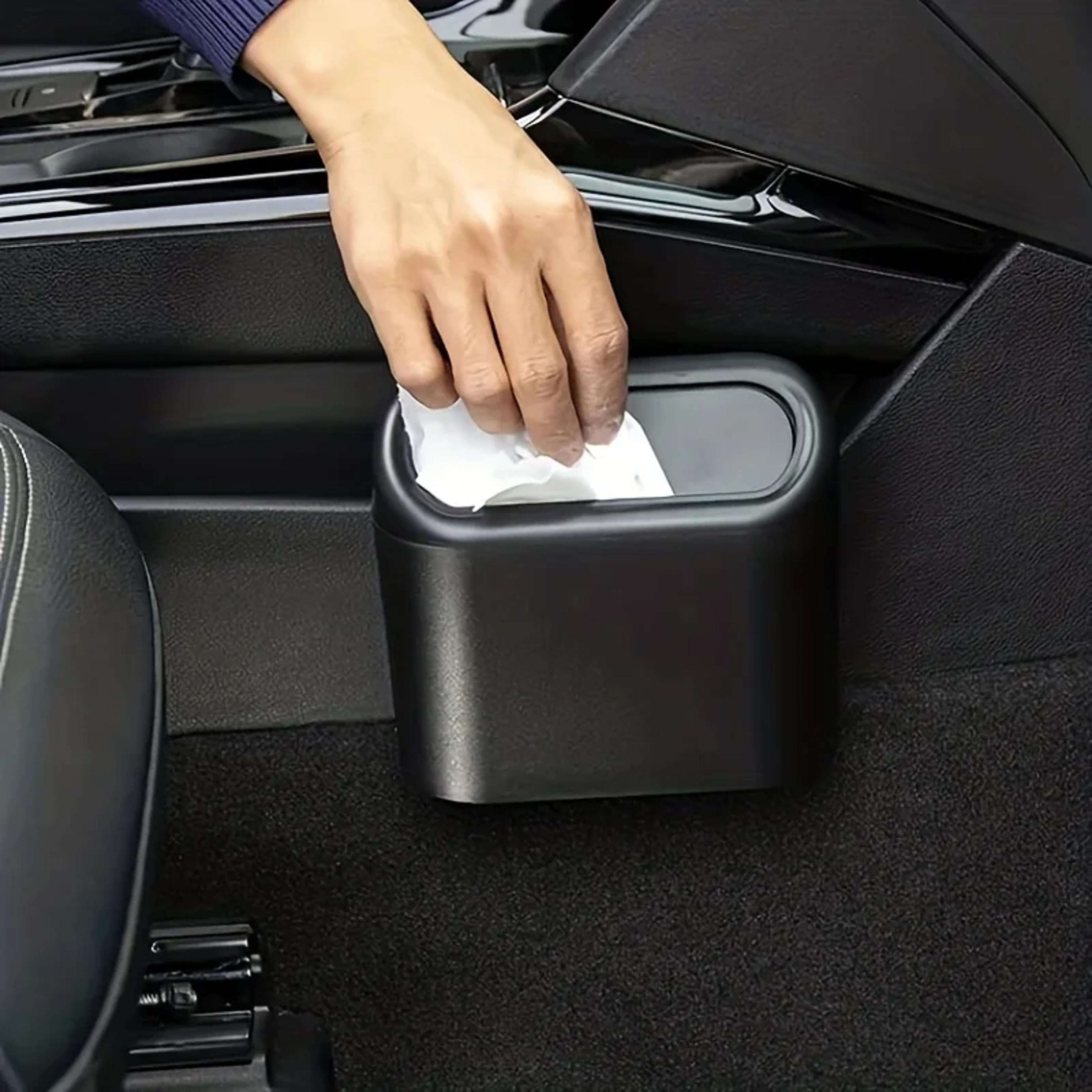 Compact Hanging Car Trash Can With Press Lid 2
