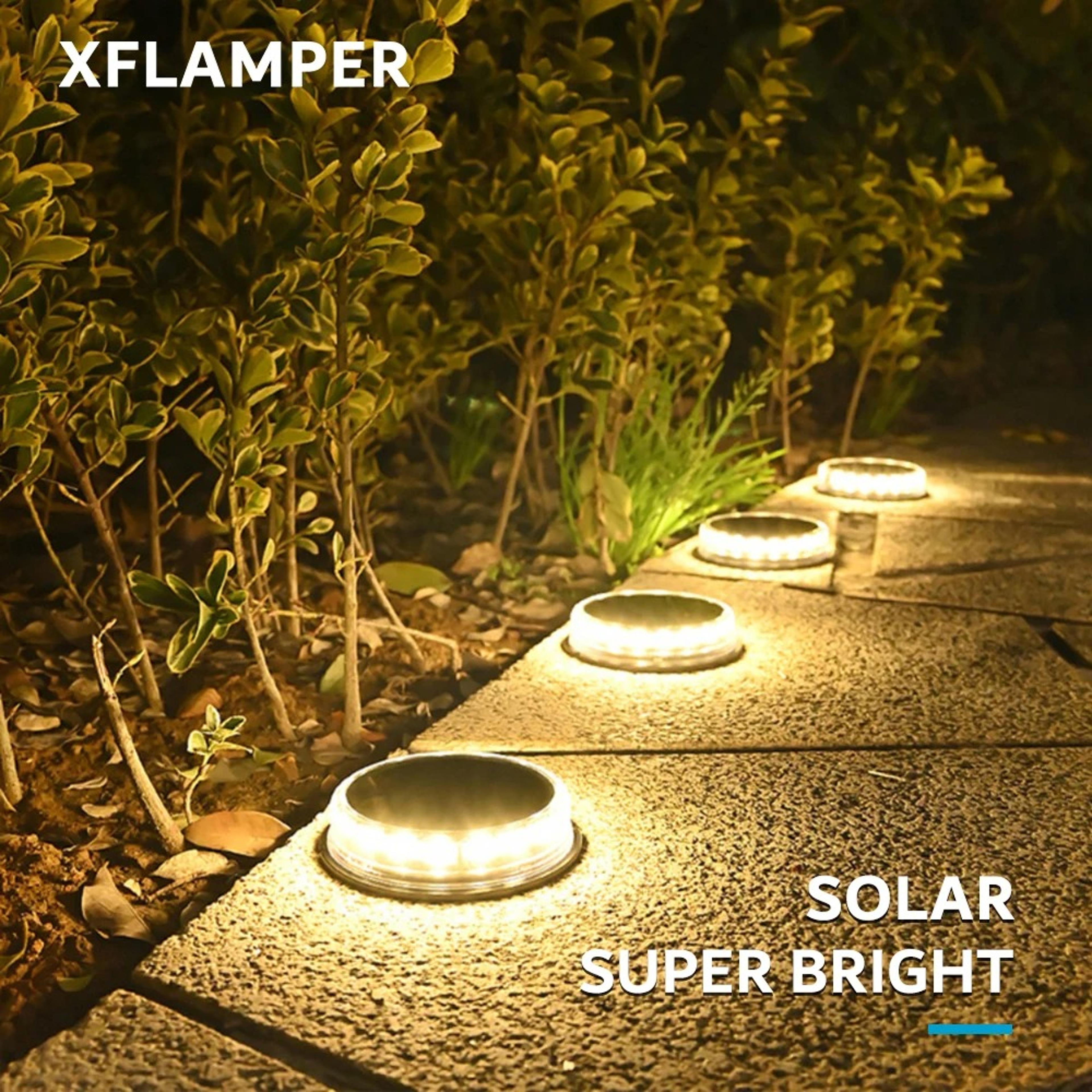 4pcs super bright led solar pathway light outdoor ip65 waterproof 3.7v 1200mah ground lamp