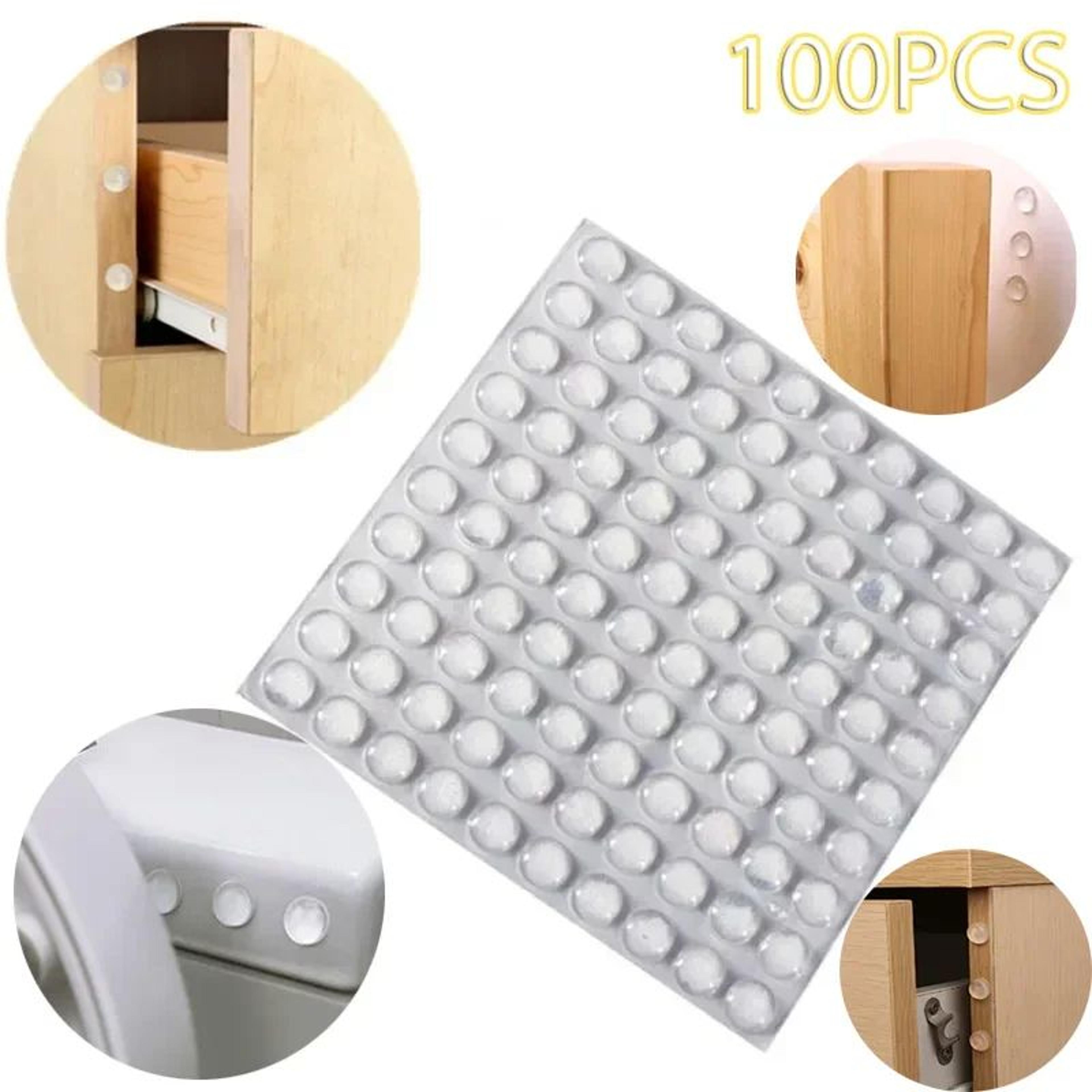 100pcs self adhesive silicone door stoppers transparent rubber bumpers for cabinets, drawers, furniture wall proctection