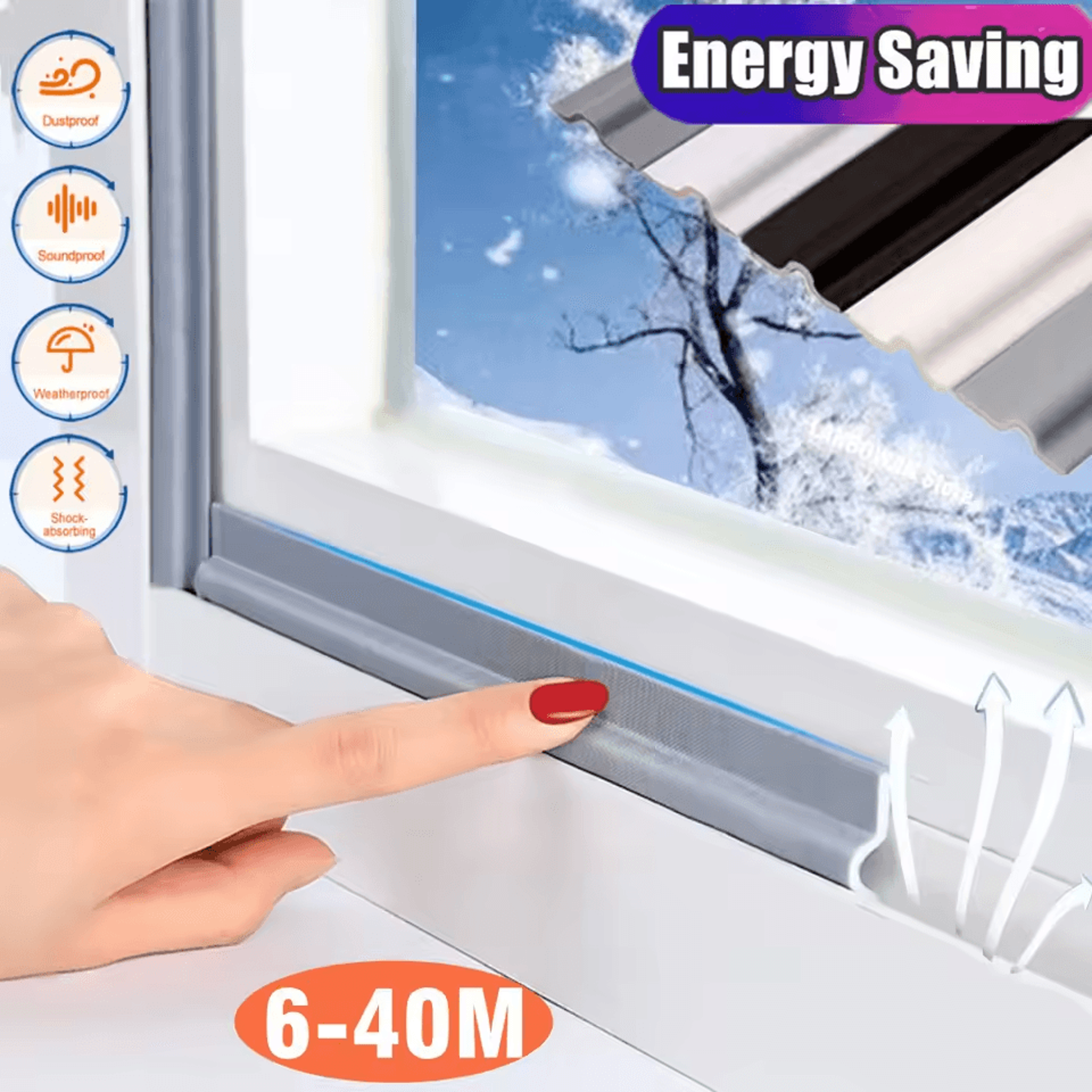 40M Acoustic Insulation Foam Weather Seal Strip For Sliding Door Windows Windproof Soundproof SelfA 3