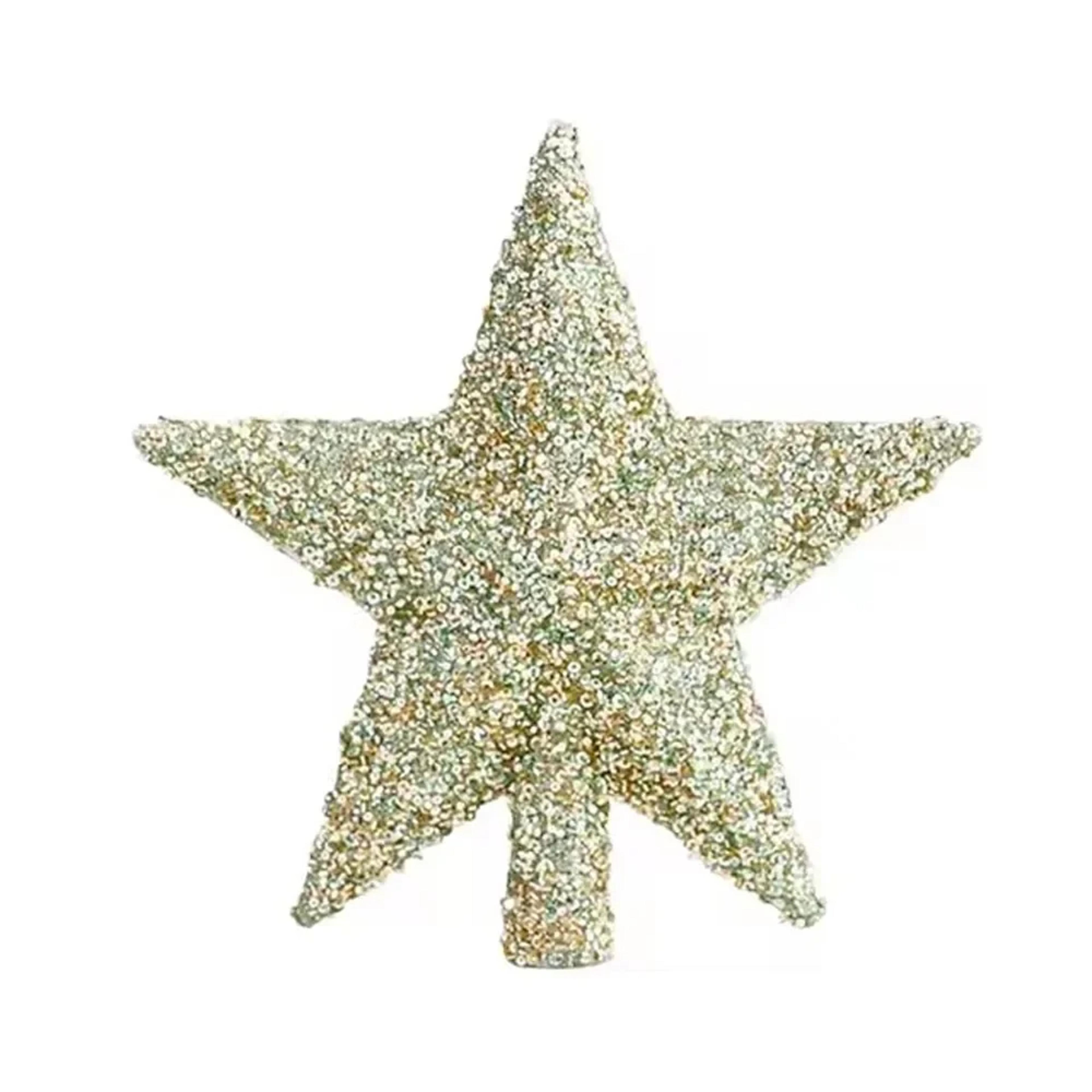 Glitter Christmas Tree Topper Star Reusable Plastic Pentagram Tree Ornament Creative Colorful Holid 6