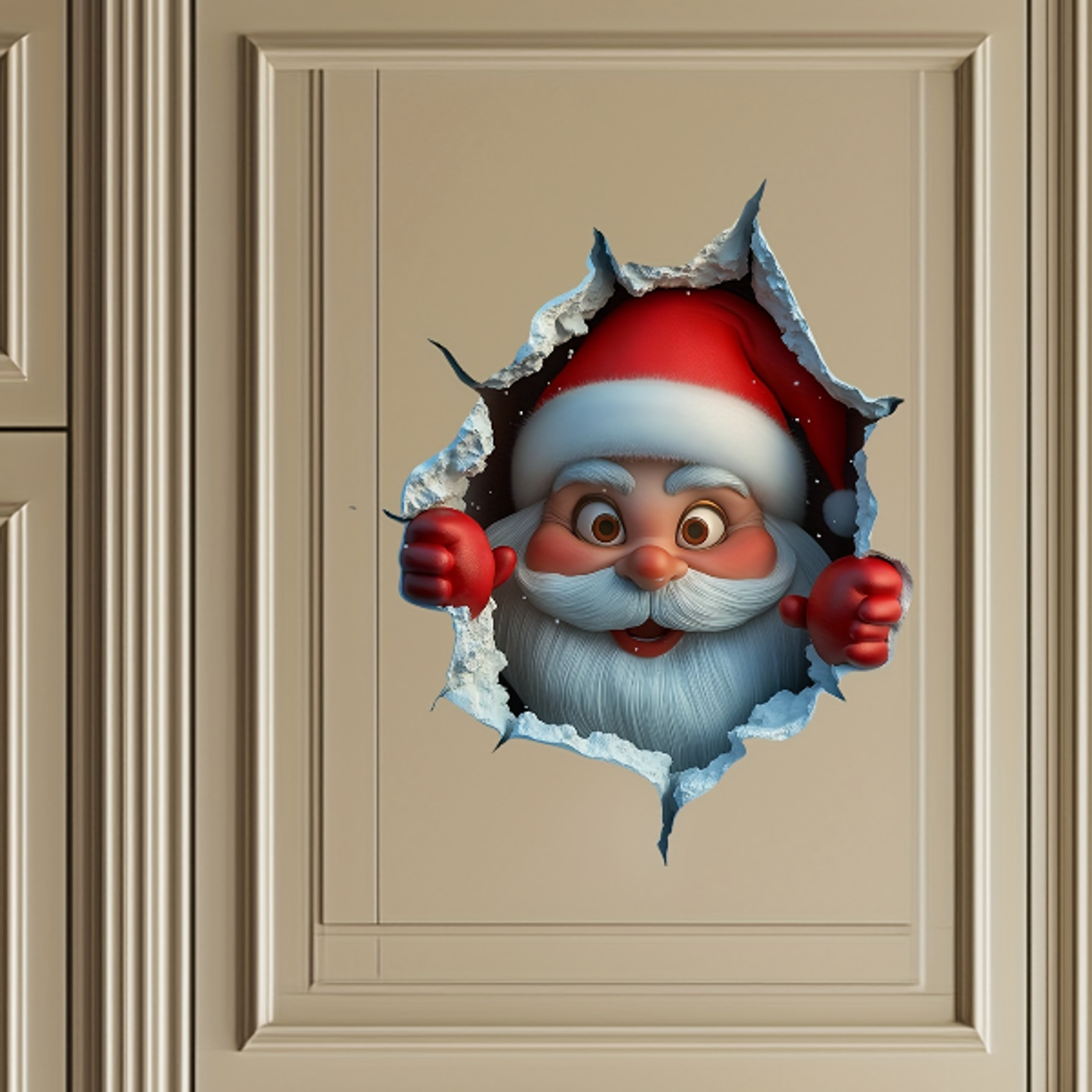 PVC Waterproof Christmas Santa Wall Stickers Door Window Wall Decals DIY Peel Sticker Home Living