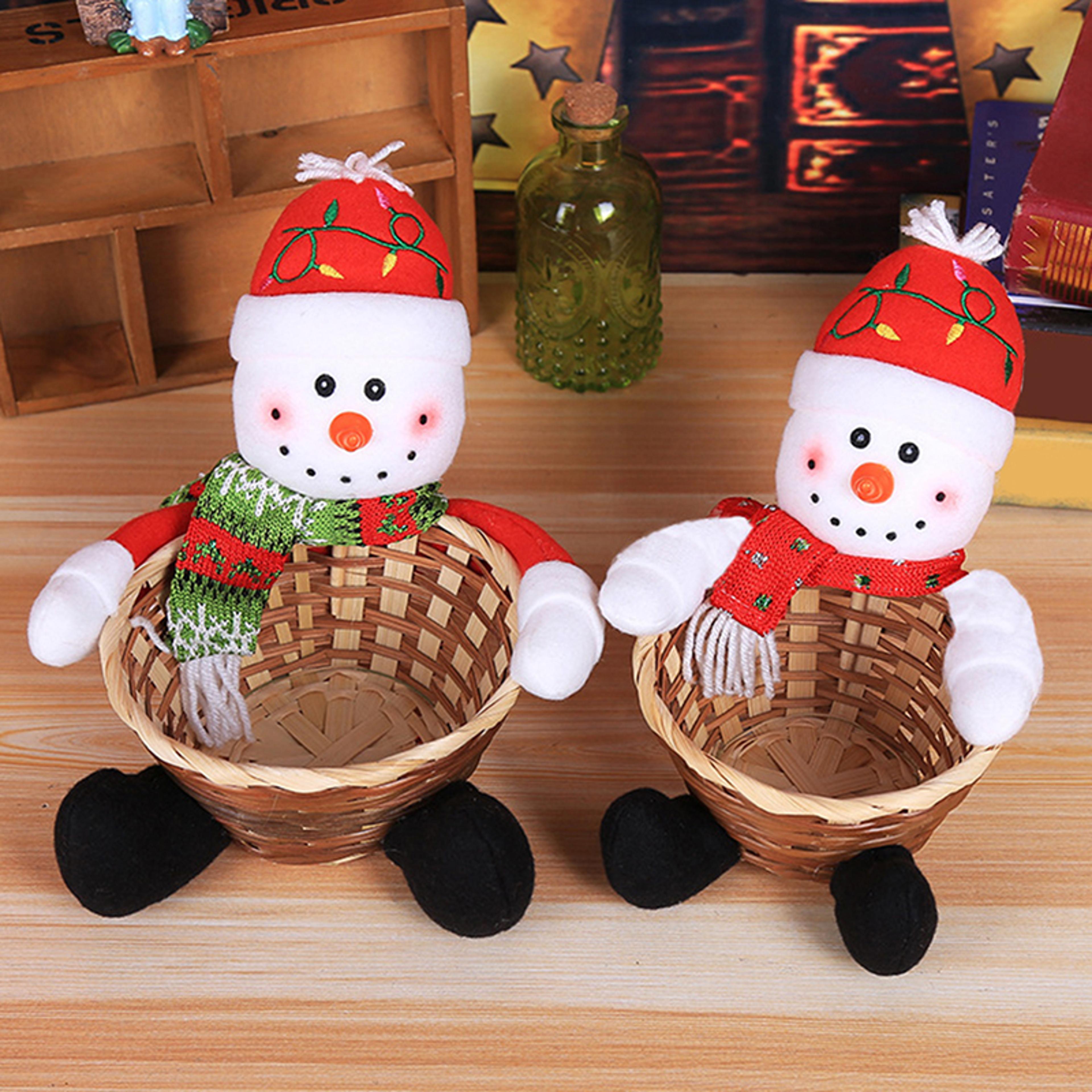Merry Christmas Decorative Candy Childrens Candy Storage Basket Desktop Pendant Christmas Decorativ 2