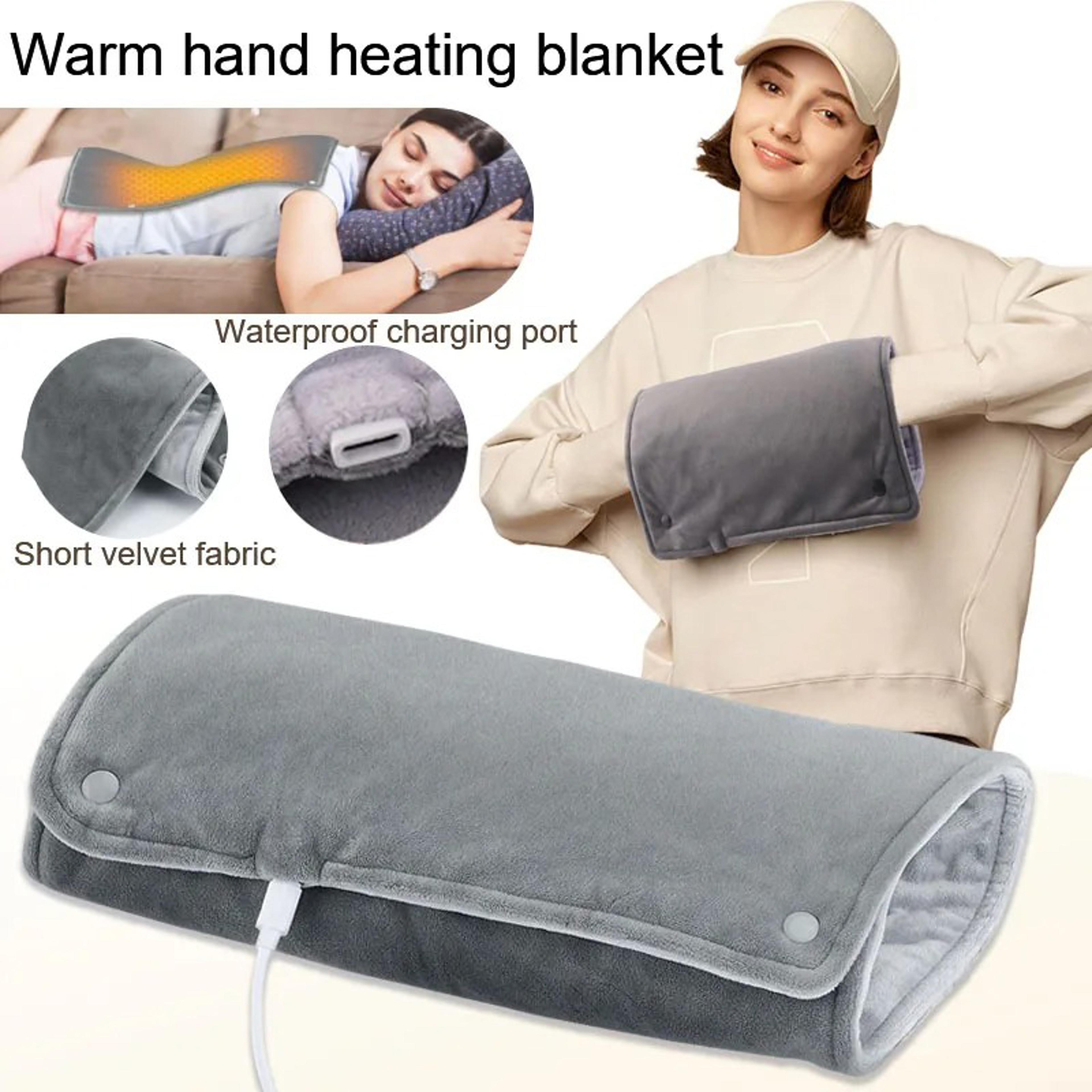 thermostatic heating blanket, usb hand warmer shawl for home and office use, short velvet fabric, keeps hands and legs