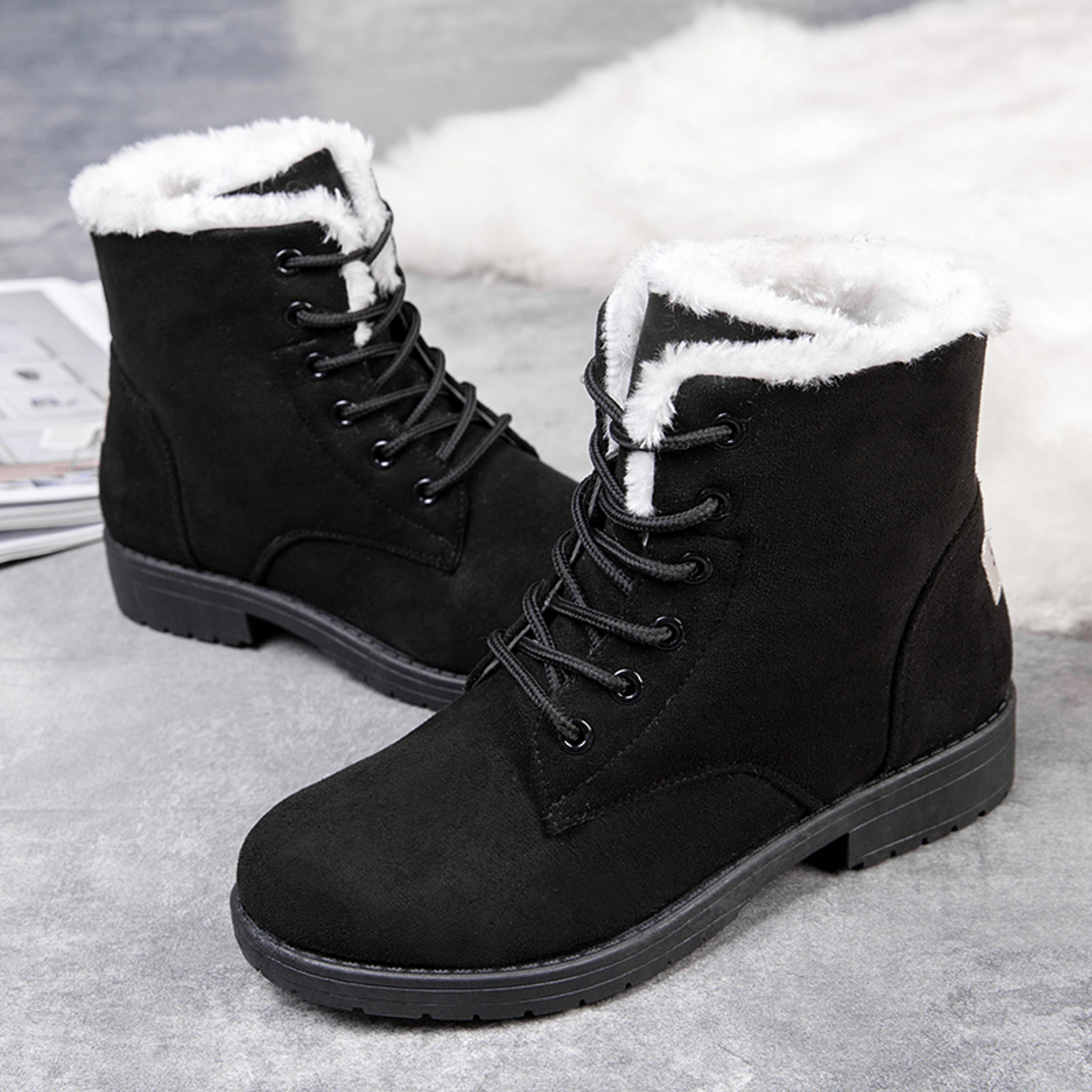 Flat Boots For Women Platform Ladies Shoes Plush Keep Warm Boots Cozy Winter Shoes Women 3