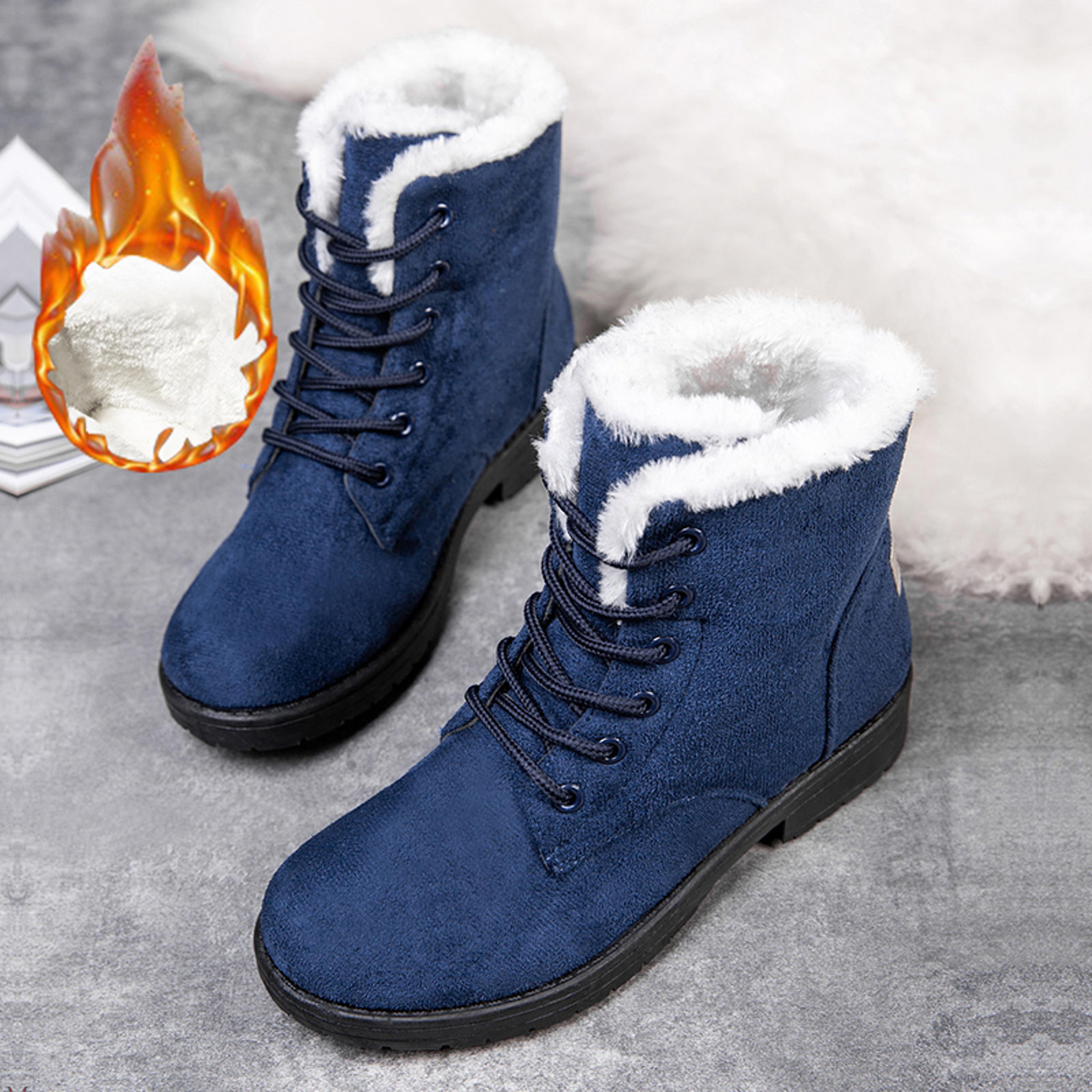Flat Boots For Women Platform Ladies Shoes Plush Keep Warm Boots Cozy Winter Shoes Women 8