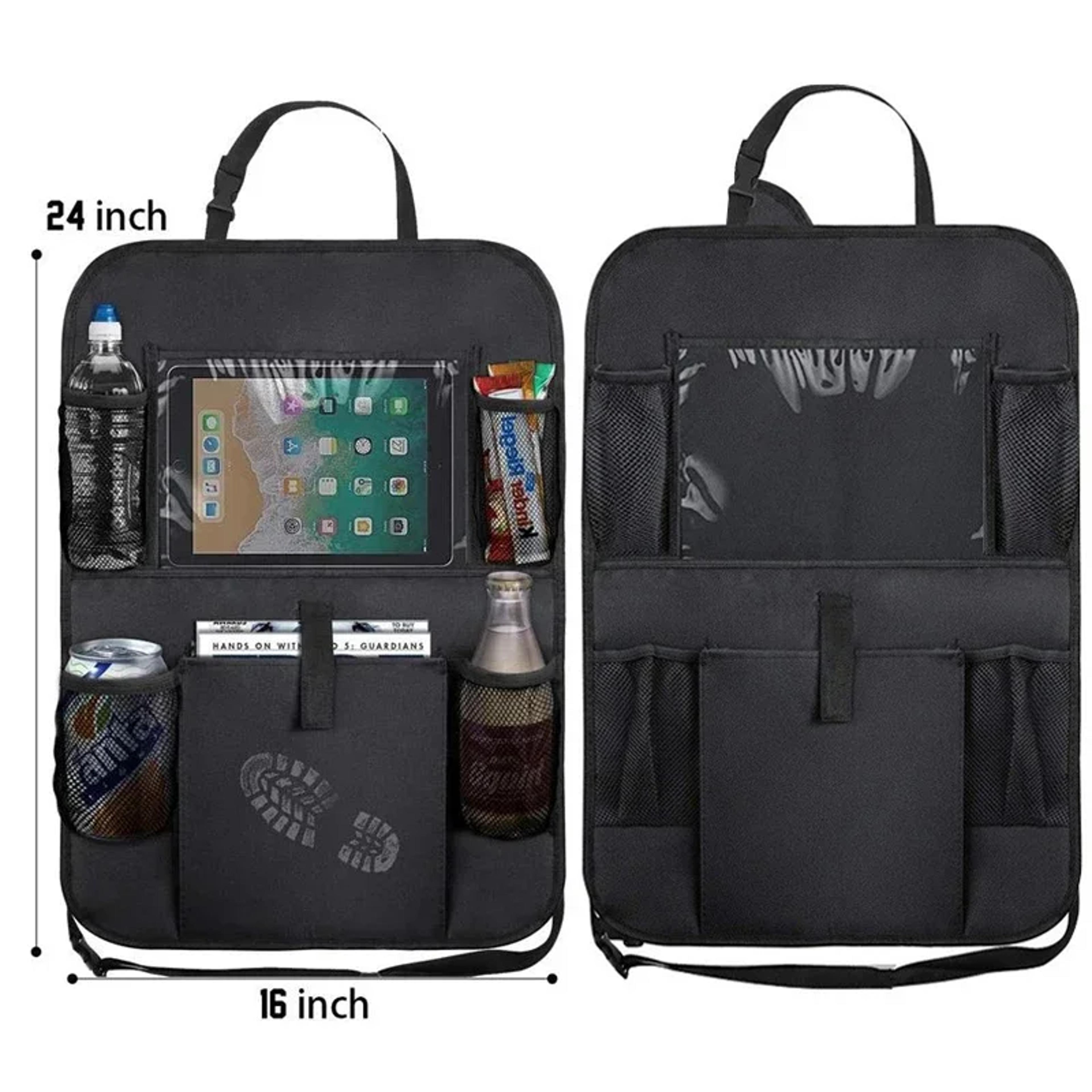 MultiPocket Car Backseat Organizer Seat Protector With Tablet Holder For Kids Pets 7