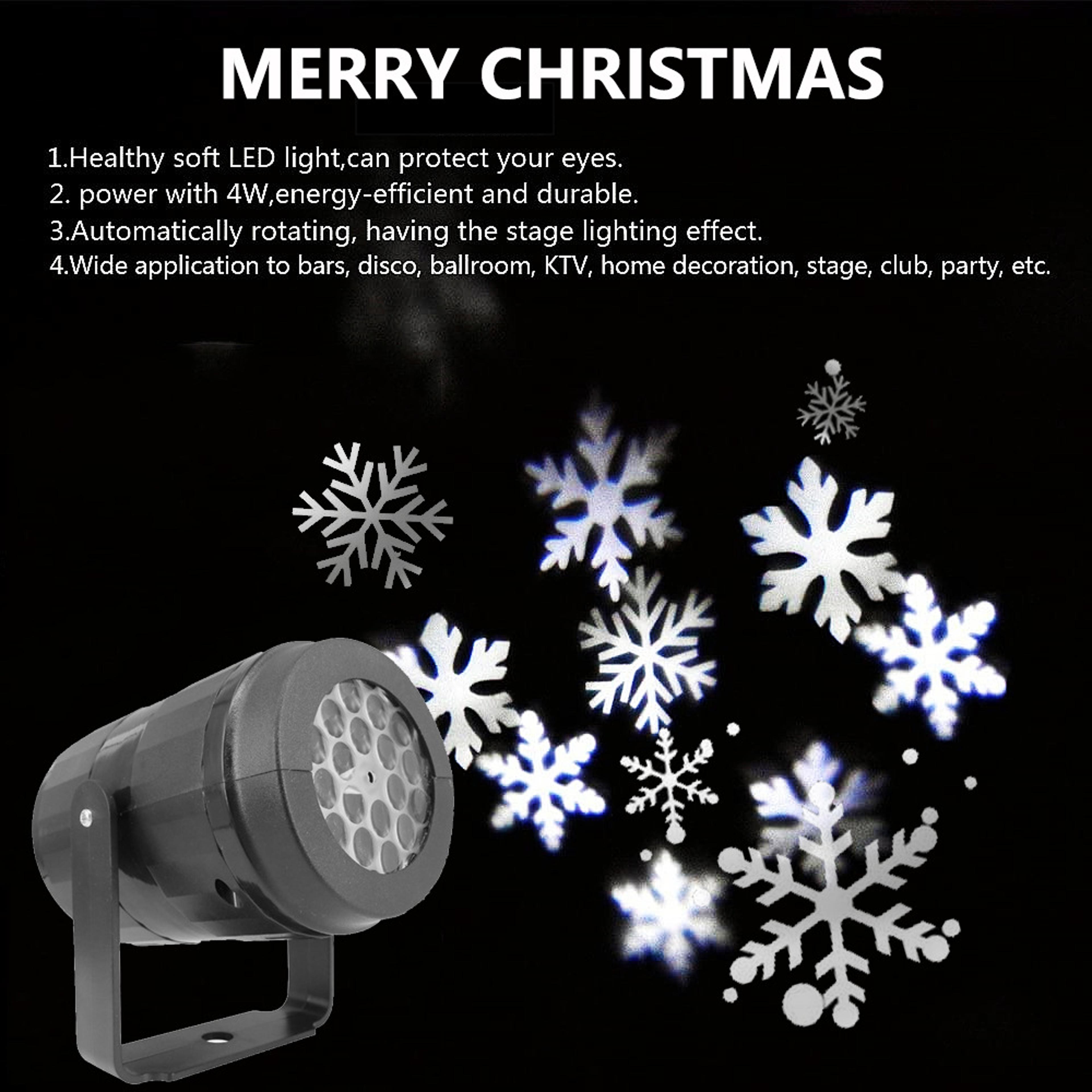 Snowflake Projector LED USB Holiday Lights Outdoor Lamp For New Year Party Christmas Projection Spo 5