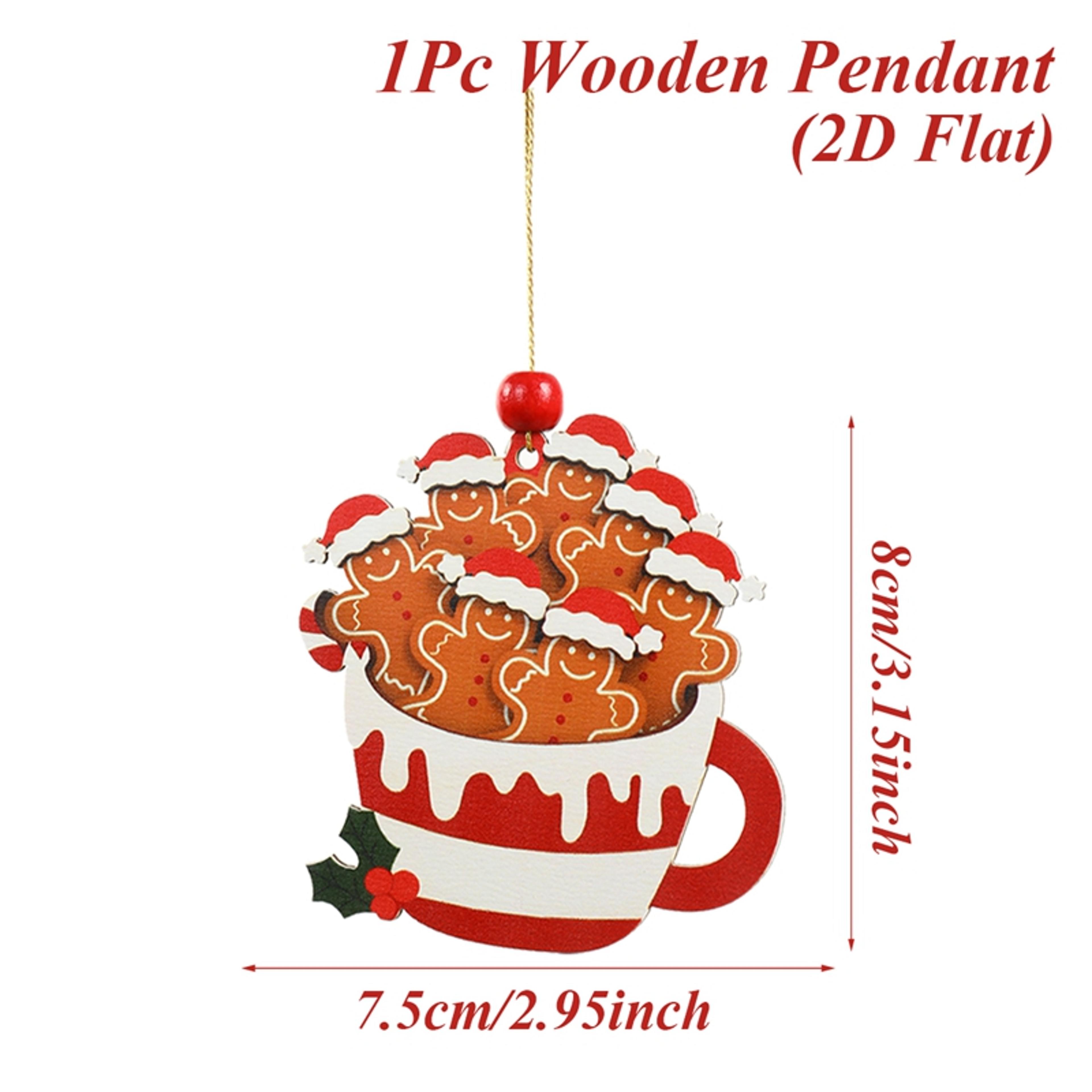 Merry Christmas Party Decoration Christmas Gingerbread Man Wooden Pendant Xmas Navidad Natal New Ye 8