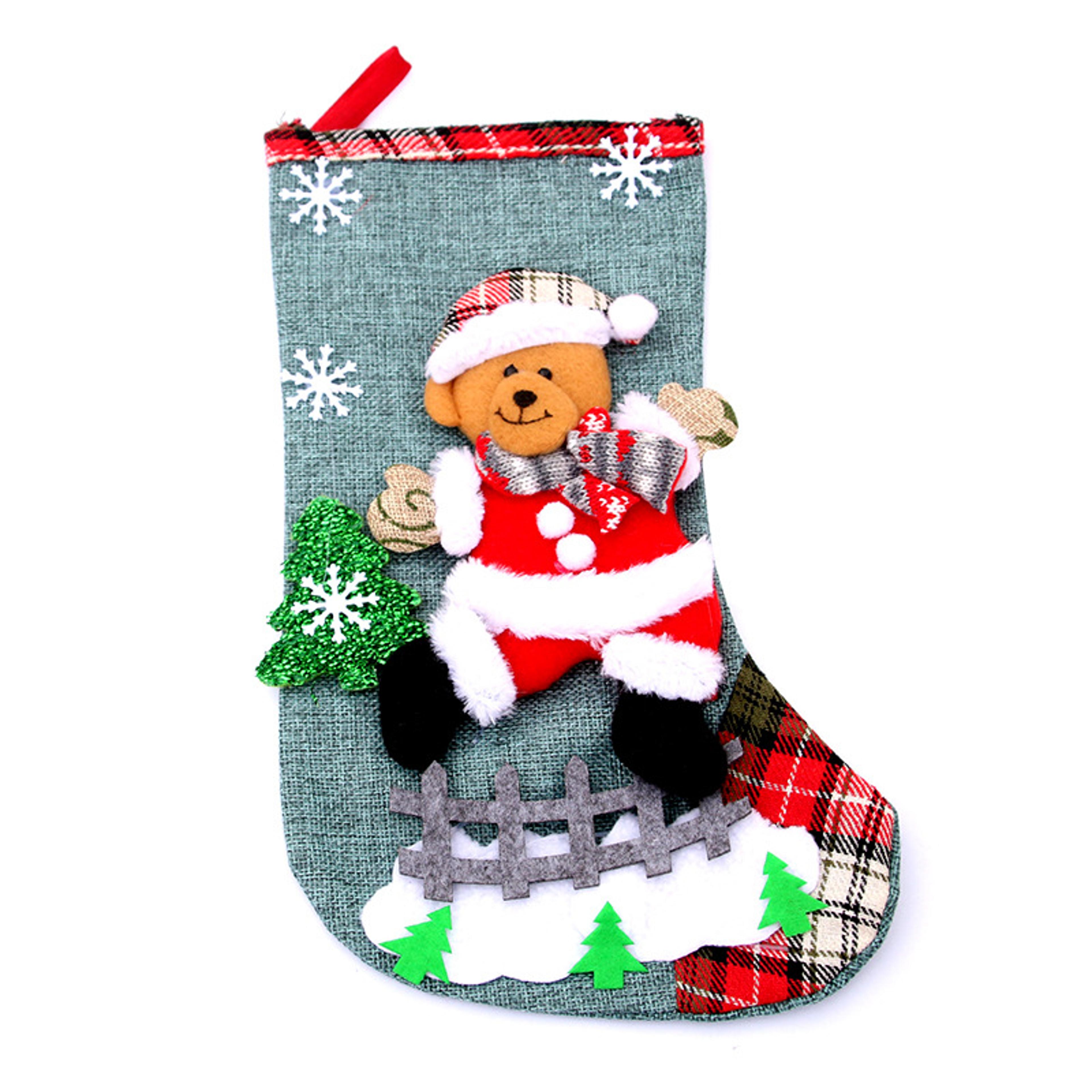 Children Christmas Socks Ornaments Pendant New Year Candy Bag Tree Jewelry Gift 3