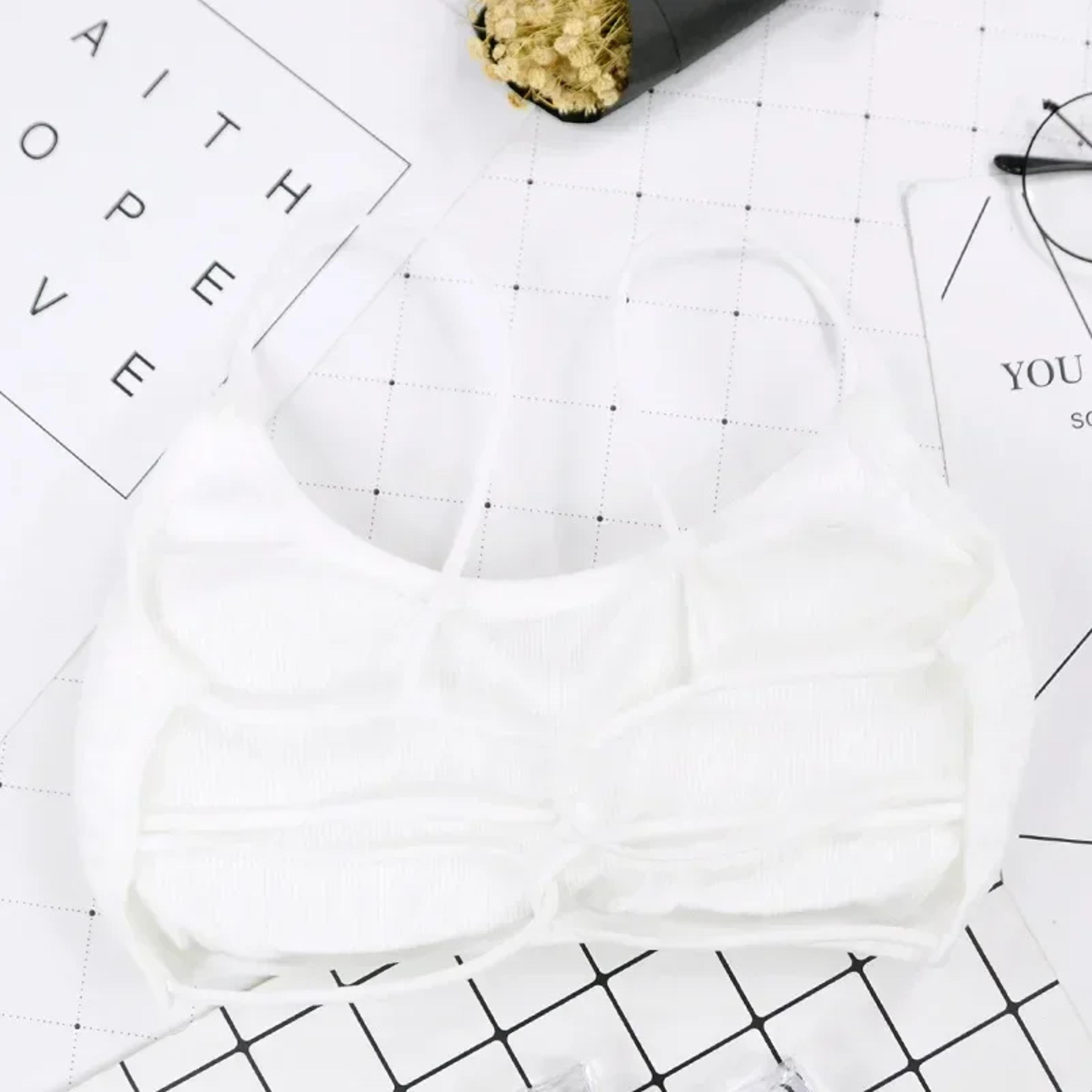 Thin Shoulder Strap Workout Bra Wireless Removable Padded Yoga Bra For Women 9