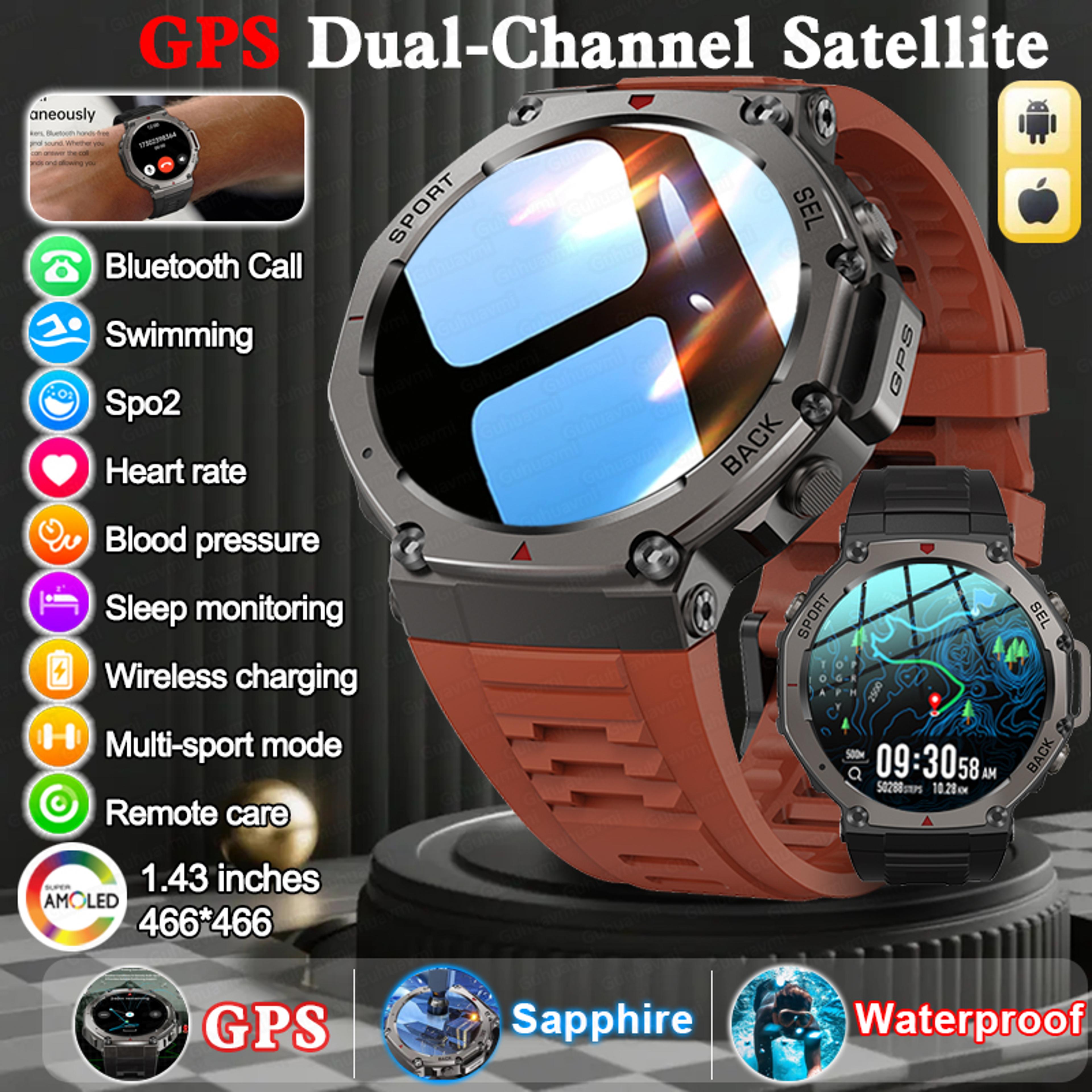 2025 Military Smartwatch For Men  Bluetooth Calling GPS Compass  10ATM Waterproof 0