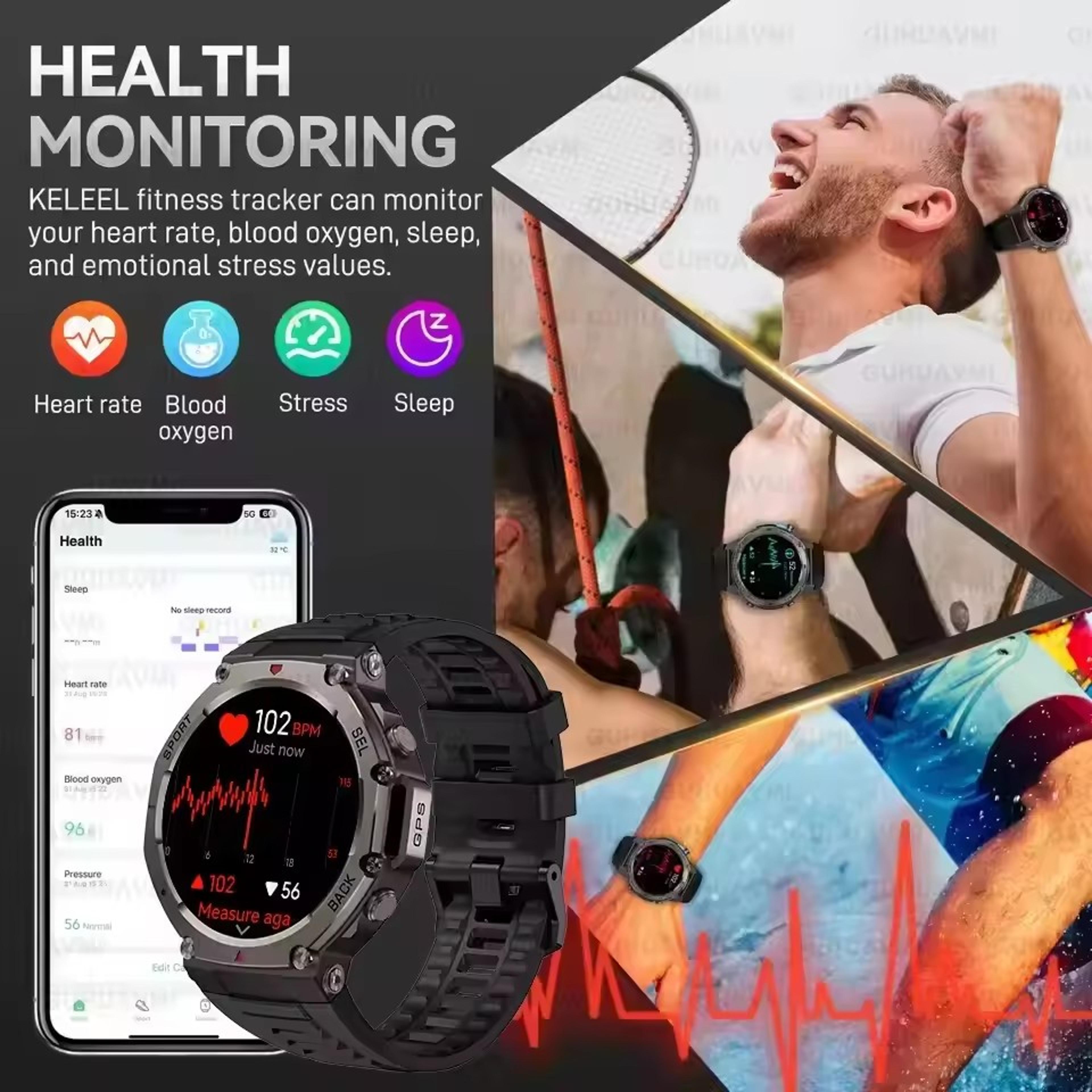2025 Military Smartwatch For Men  Bluetooth Calling GPS Compass  10ATM Waterproof 5