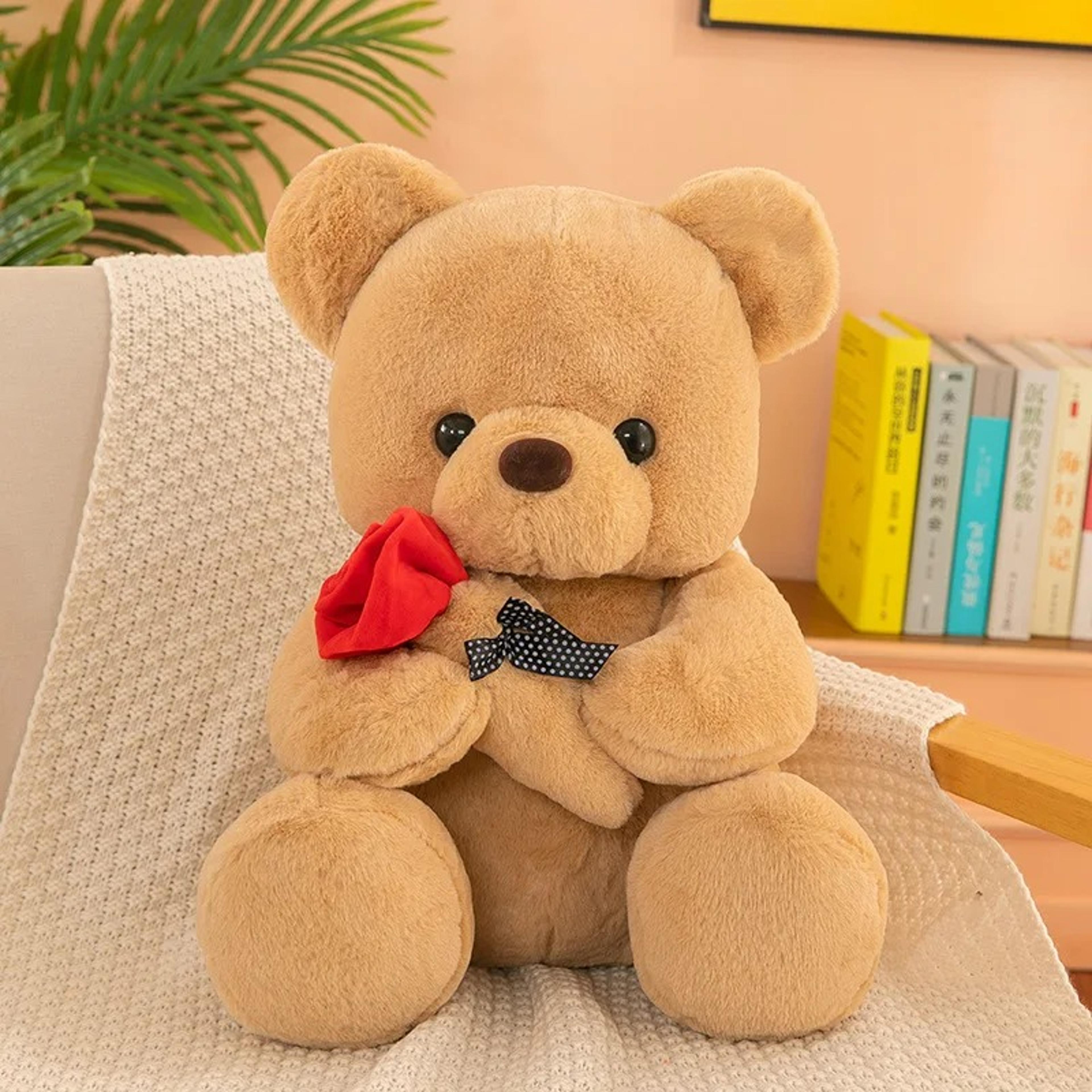 Romantic Teddy Bear With Roses Plush Gift For Her Valentine Anniversary Surprise 7