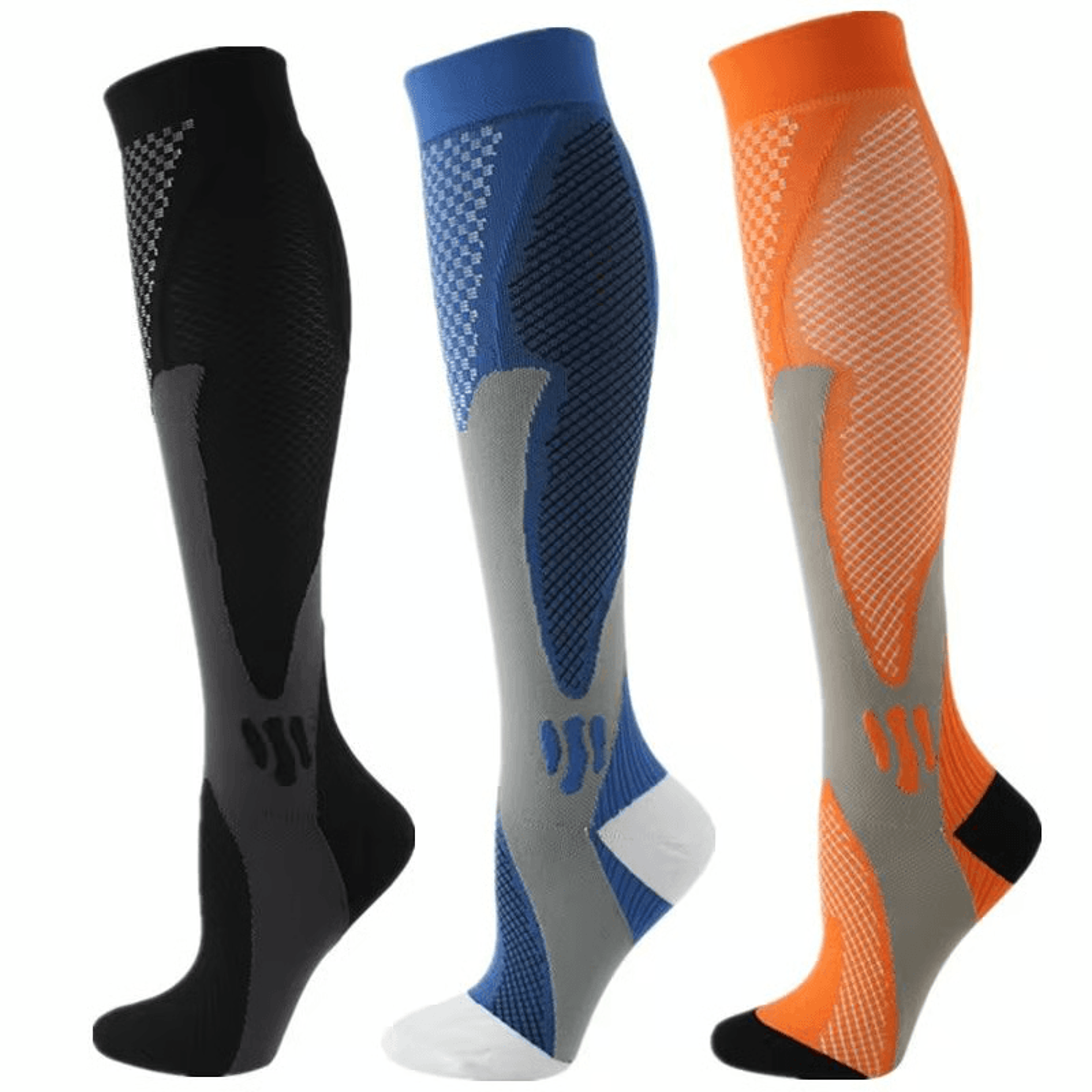Graduated Compression Socks 30 MmHg  3 Pack For Varicose Veins Sports  Travel Comfort 7