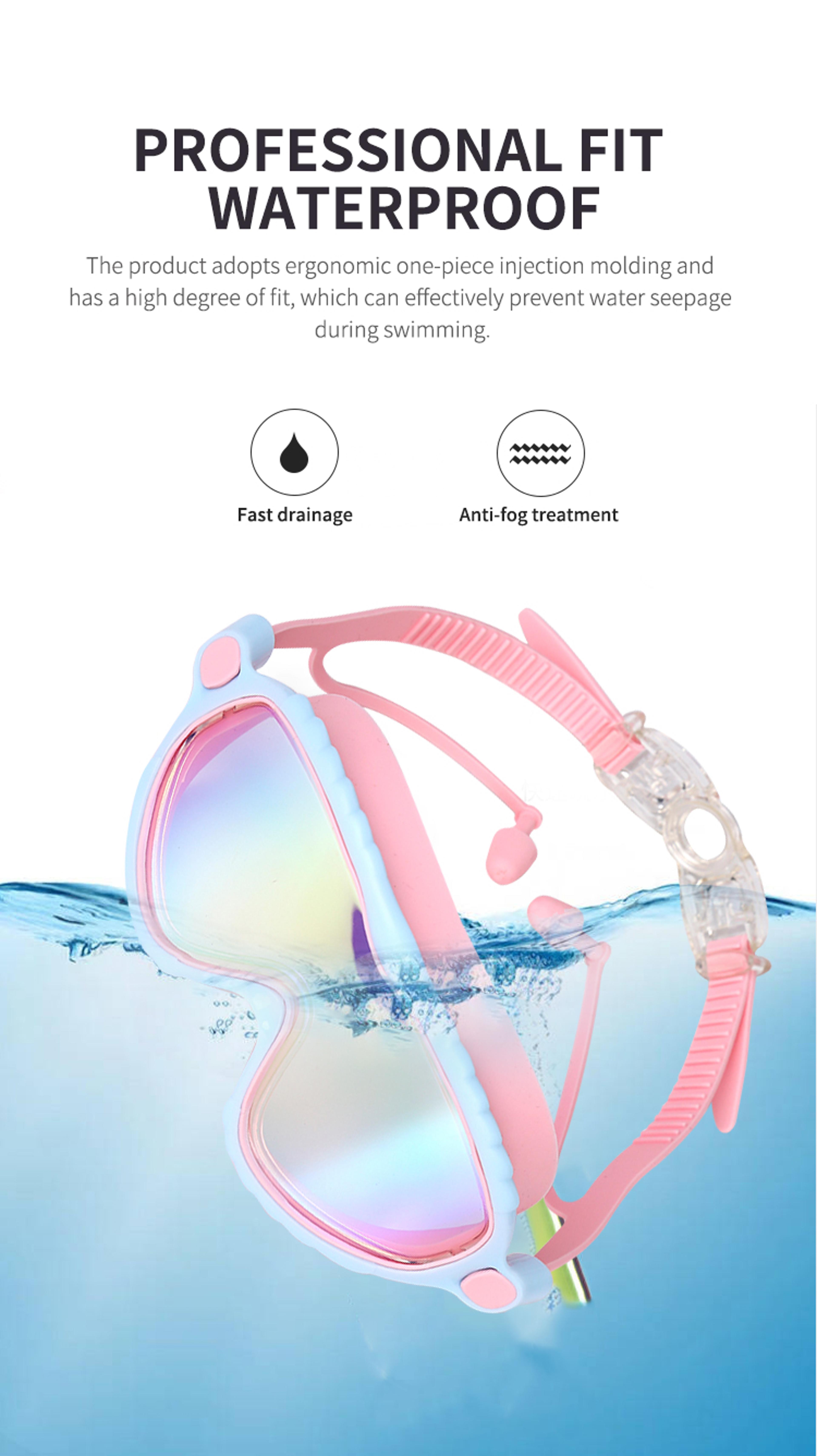 Kids Anti Fog Swim Goggles No Leak Silicone Wide View Swimming Goggles For Boys Girls 7