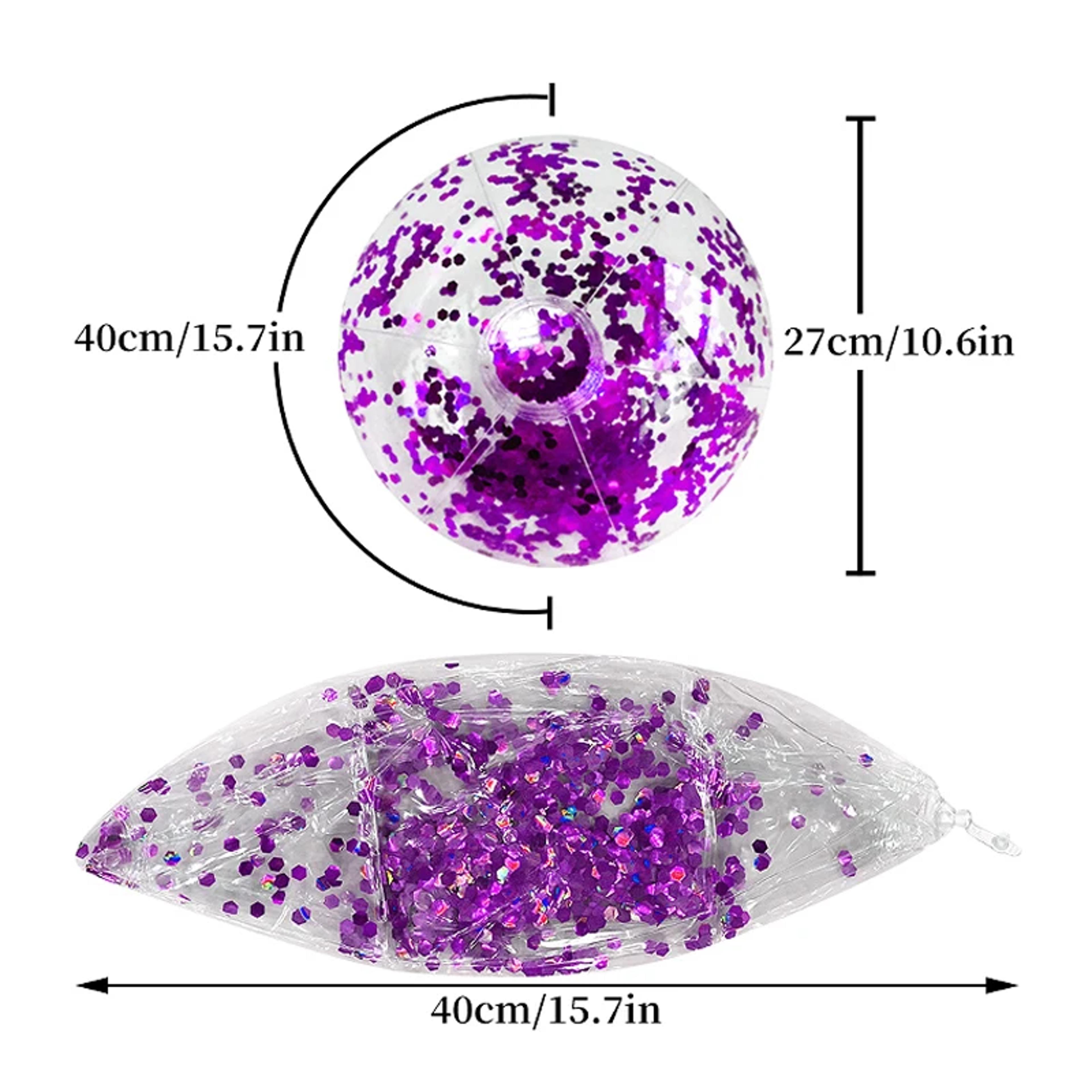 Clear Glitter Inflatable Beach Ball Sequins Pool Party Ball For Summer Fun 5