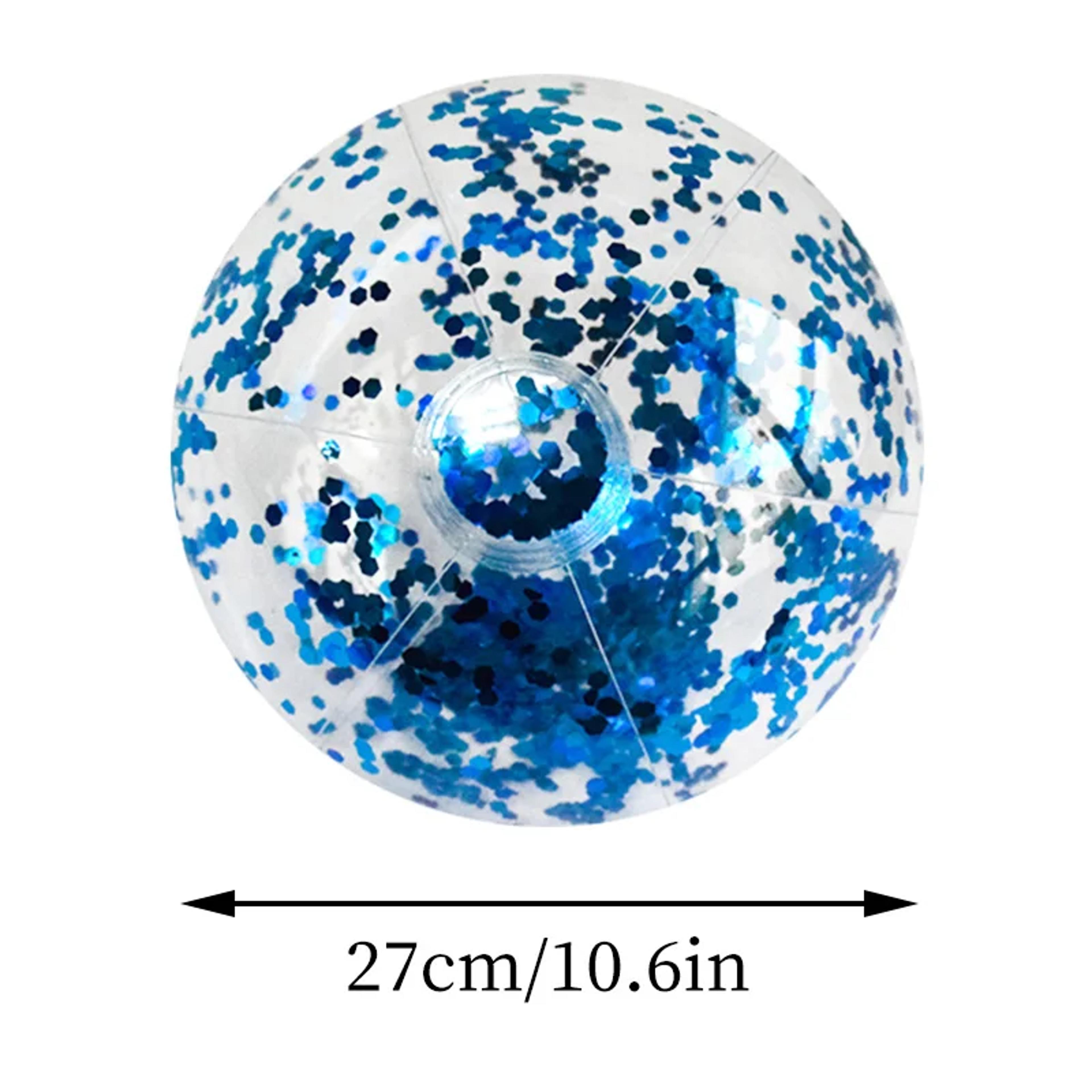 Clear Glitter Inflatable Beach Ball Sequins Pool Party Ball For Summer Fun 8