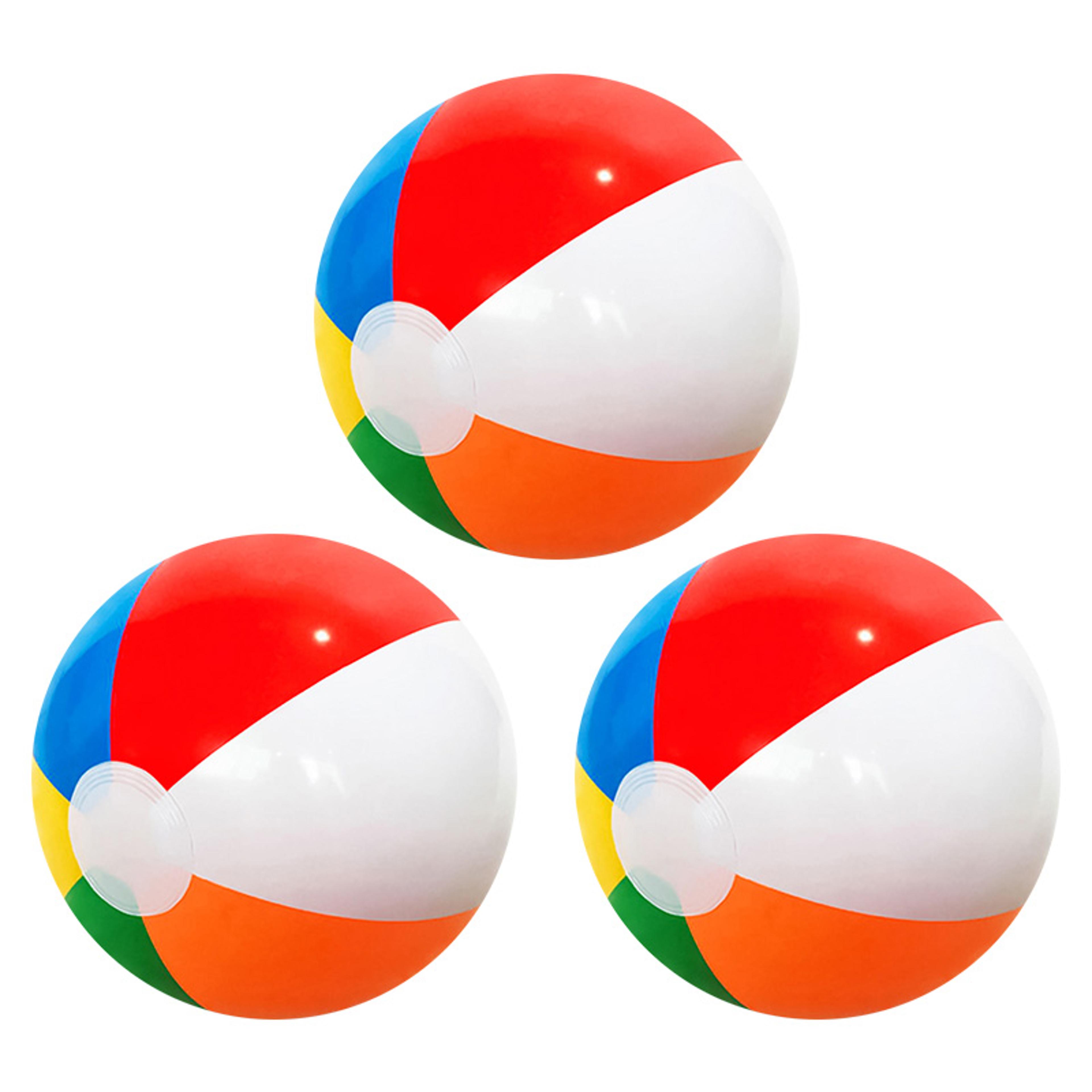 Inflatable Beach Ball Set For Pool  Beach Fun Colorful Summer Pool Toys For Kids  Adults 2