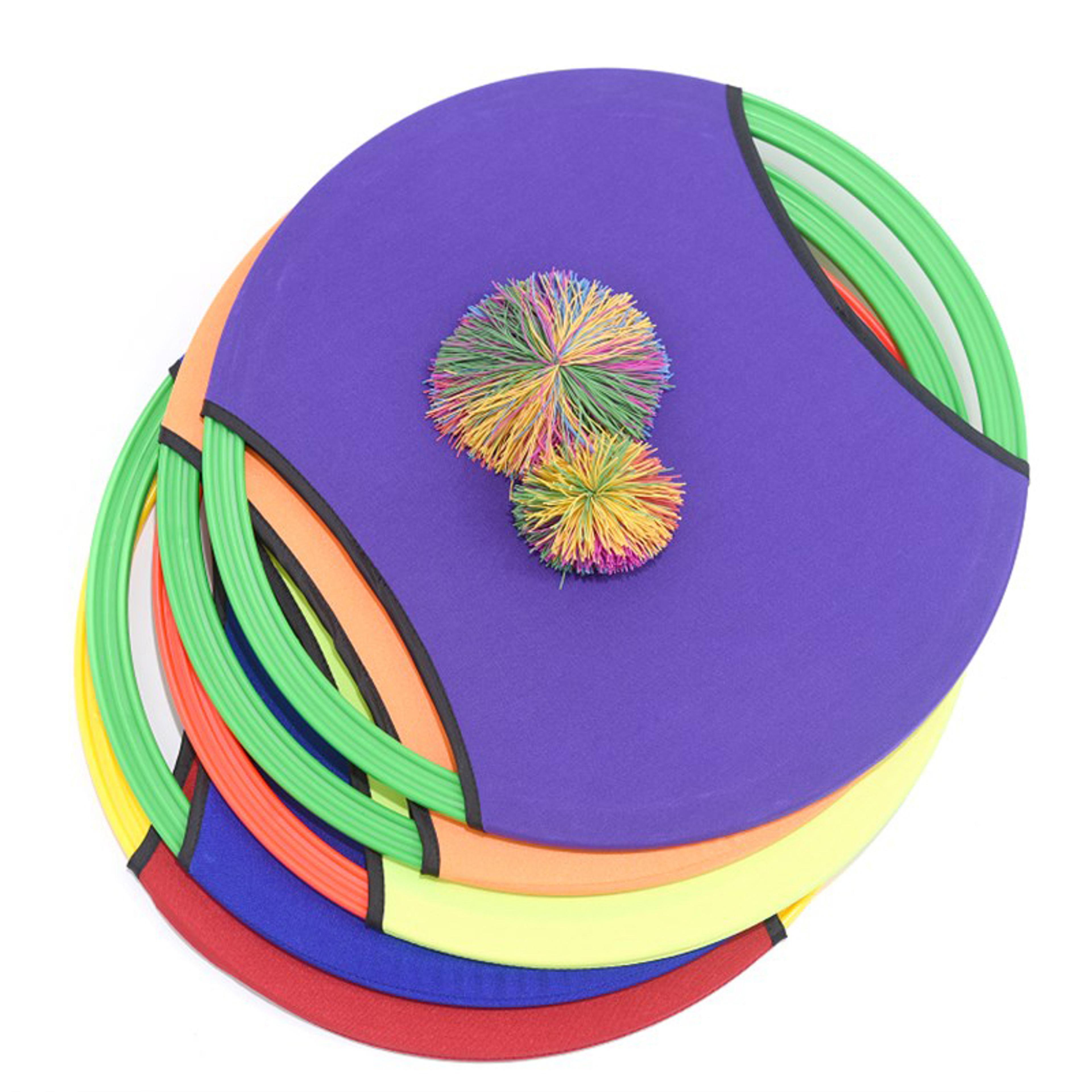 BouncePlay Paddle Ball  Flying Disc Set For Kids Outdoor Games Family Backyard Fun 2