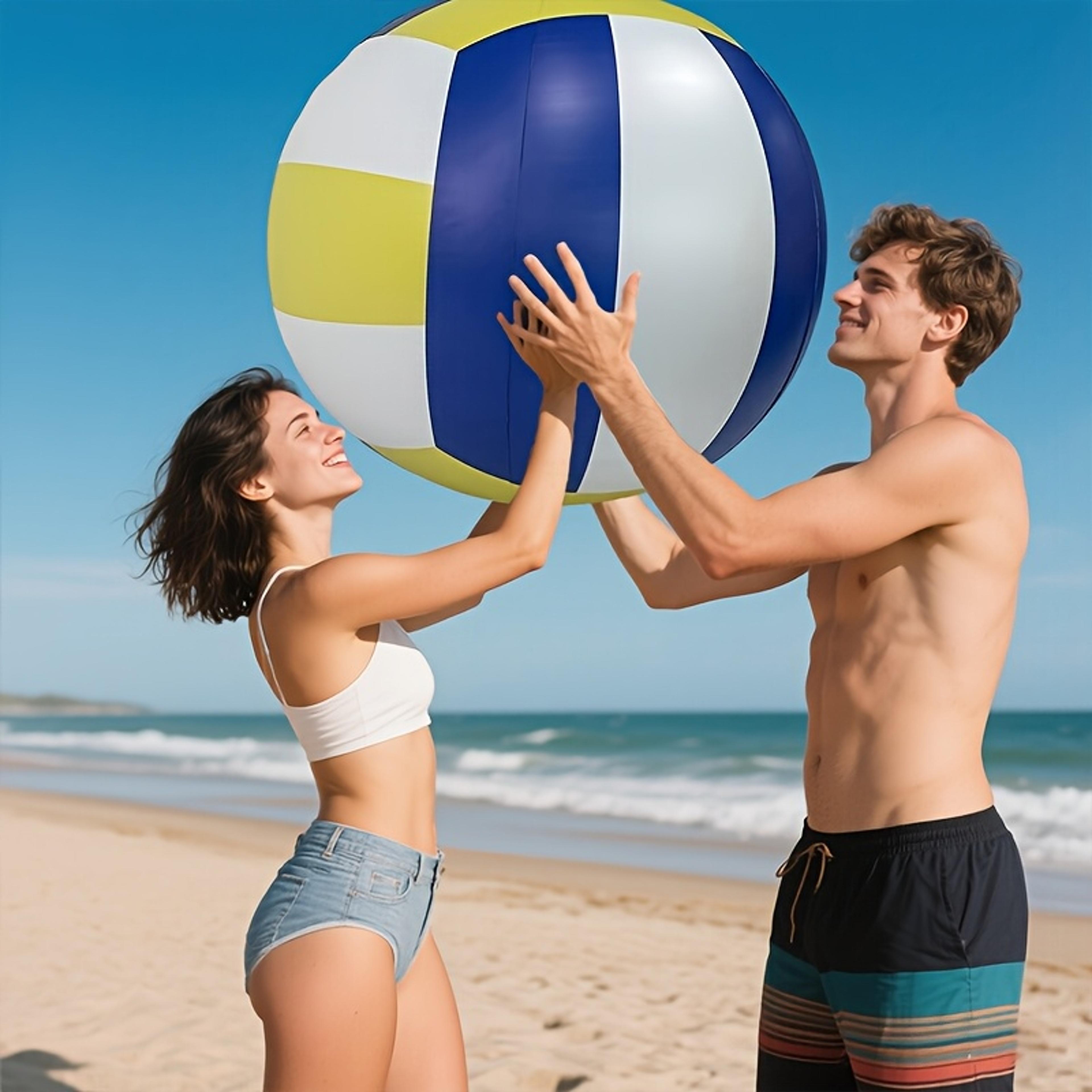 Giant Inflatable Beach Ball For Pool  Backyard Fun Durable PVC Volleyball 1