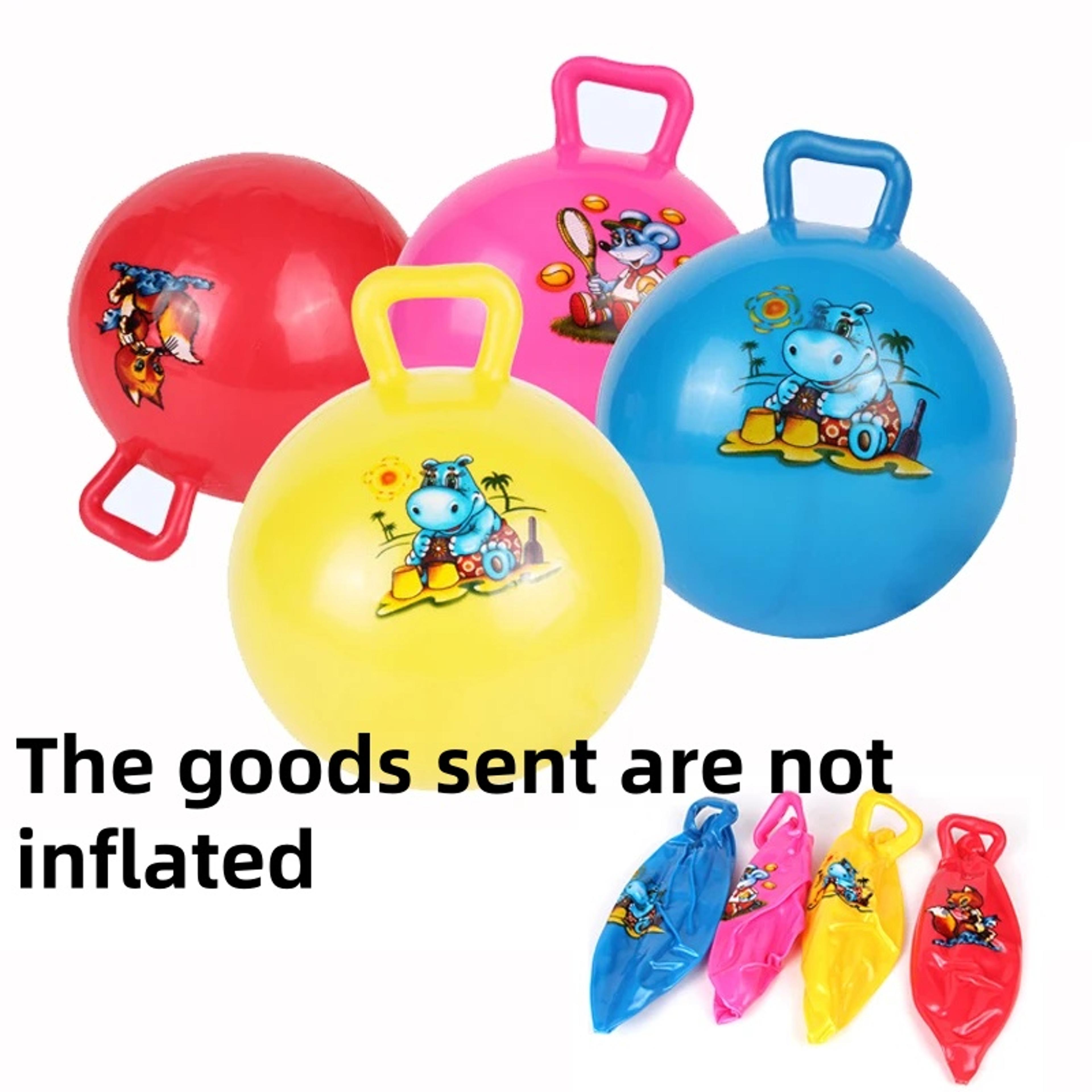 Kids Cartoon Jump Ball Set With Handle Bouncing Ball Toy For Outdoor Play  Coordination Training 2