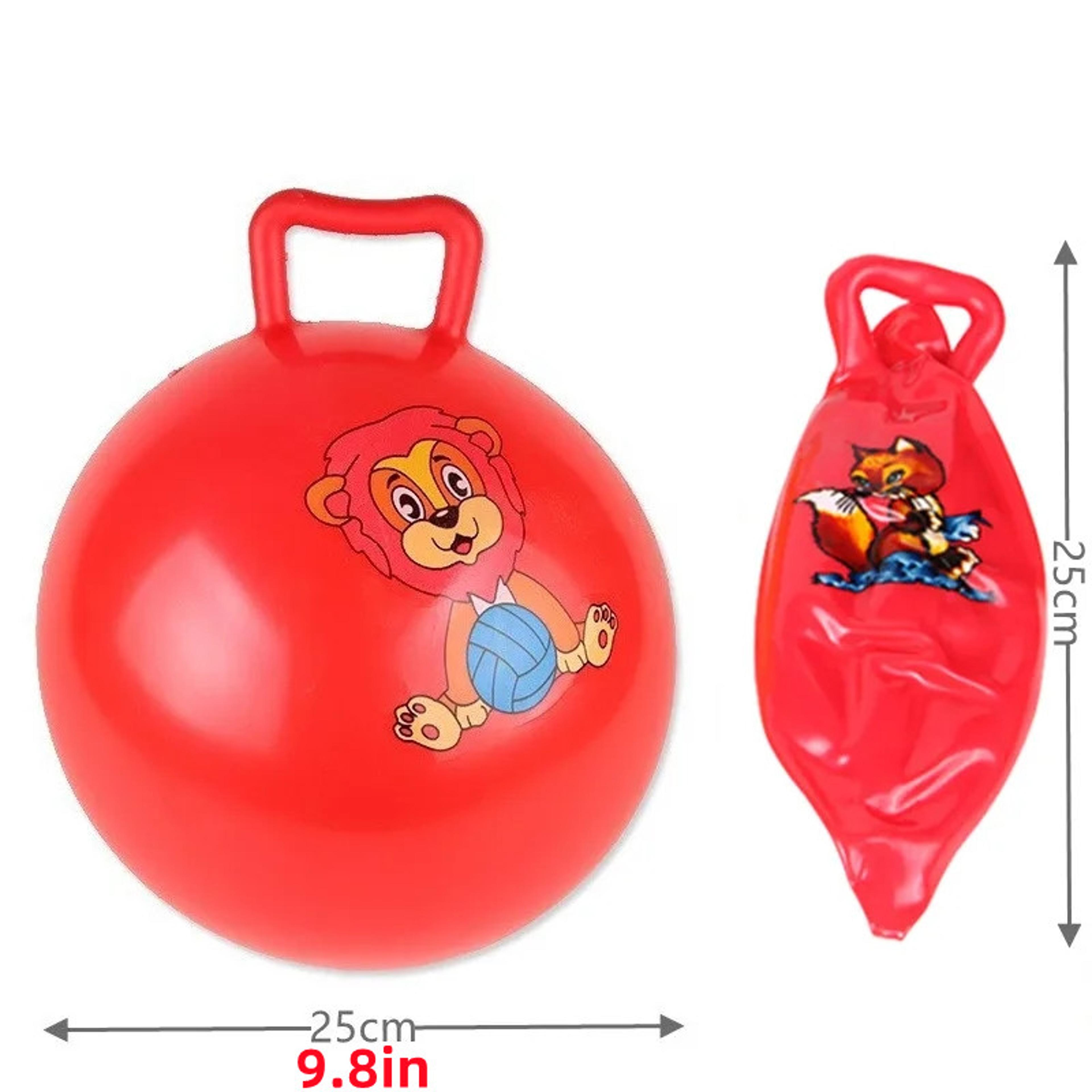 Kids Cartoon Jump Ball Set With Handle Bouncing Ball Toy For Outdoor Play  Coordination Training 4