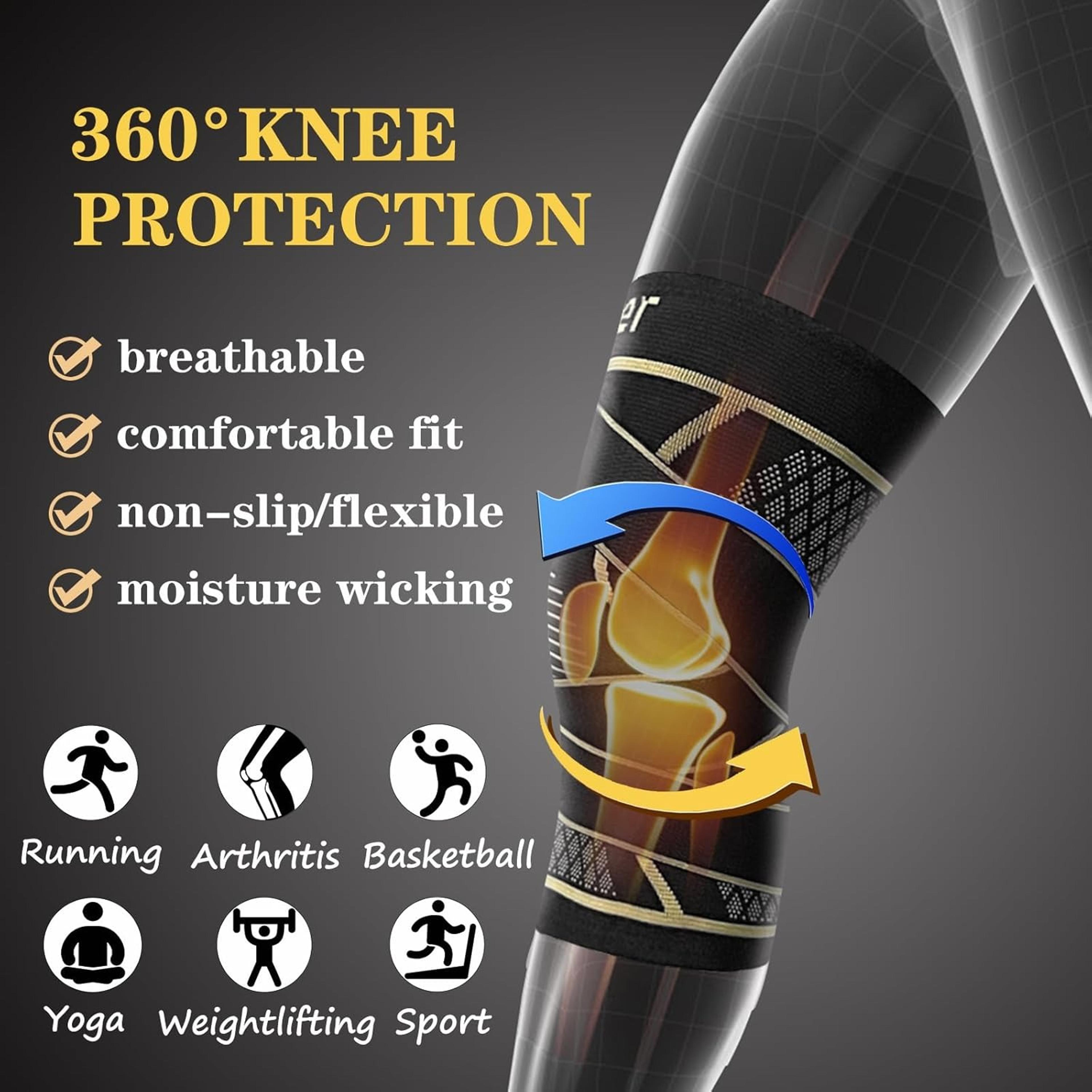 Copper Knee Brace For Knee Pain With Adjustable Strap And Compression Support 3