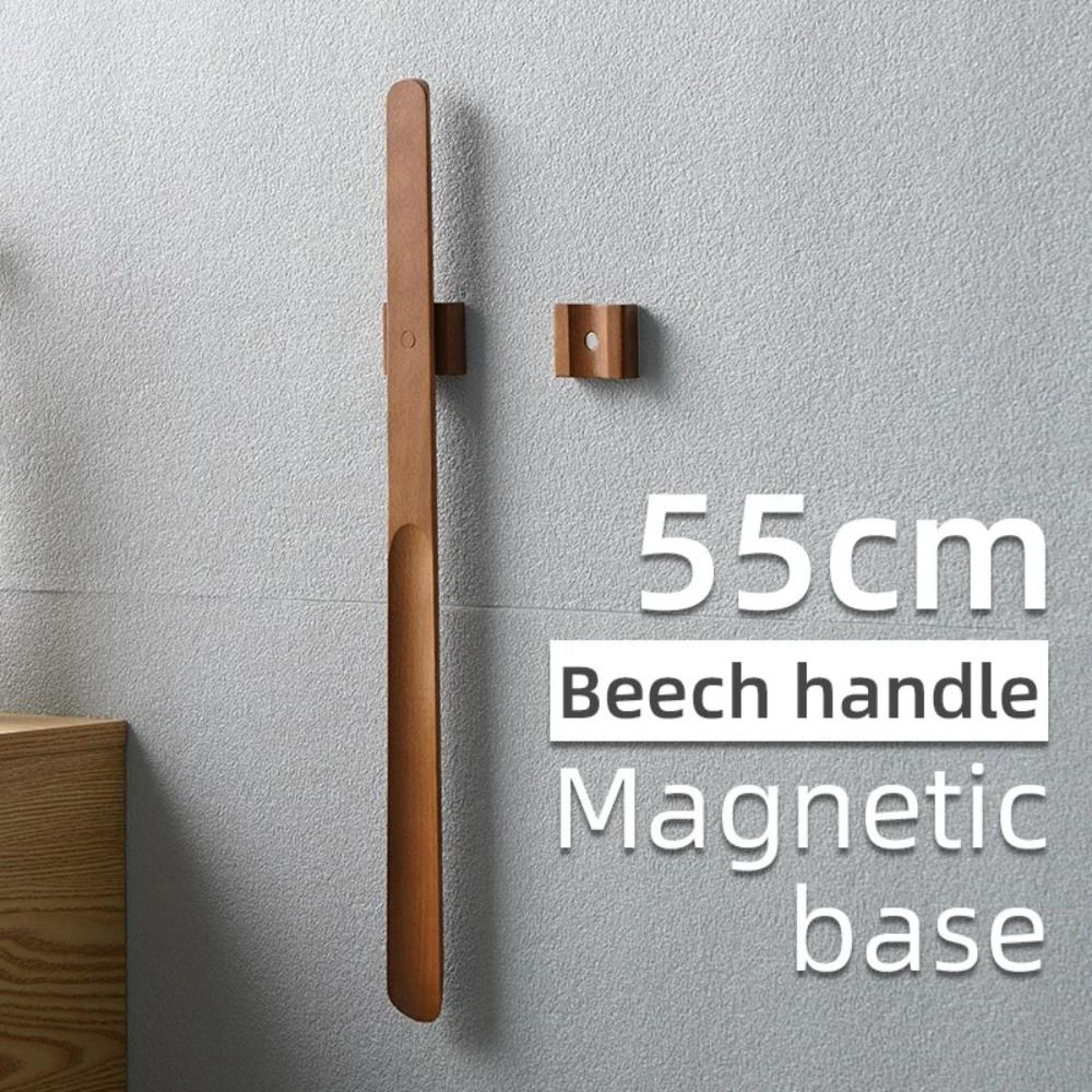 Premium Wooden Shoehorn 55CM With Magnetic Long Handle Support 2