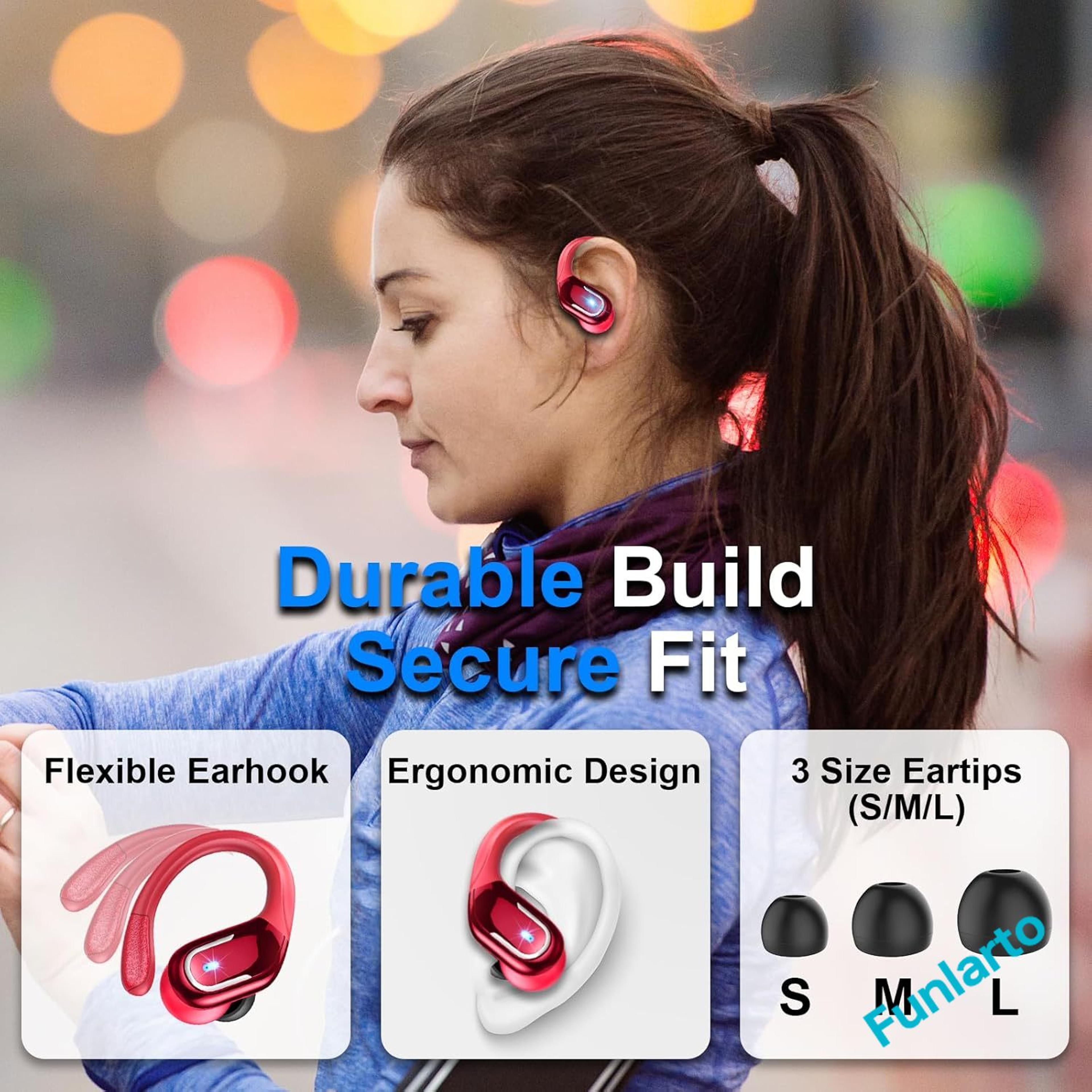 Bluetooth Earbuds With ENC Noise Canceling Mic Wireless Headphones Sport Earhooks 2