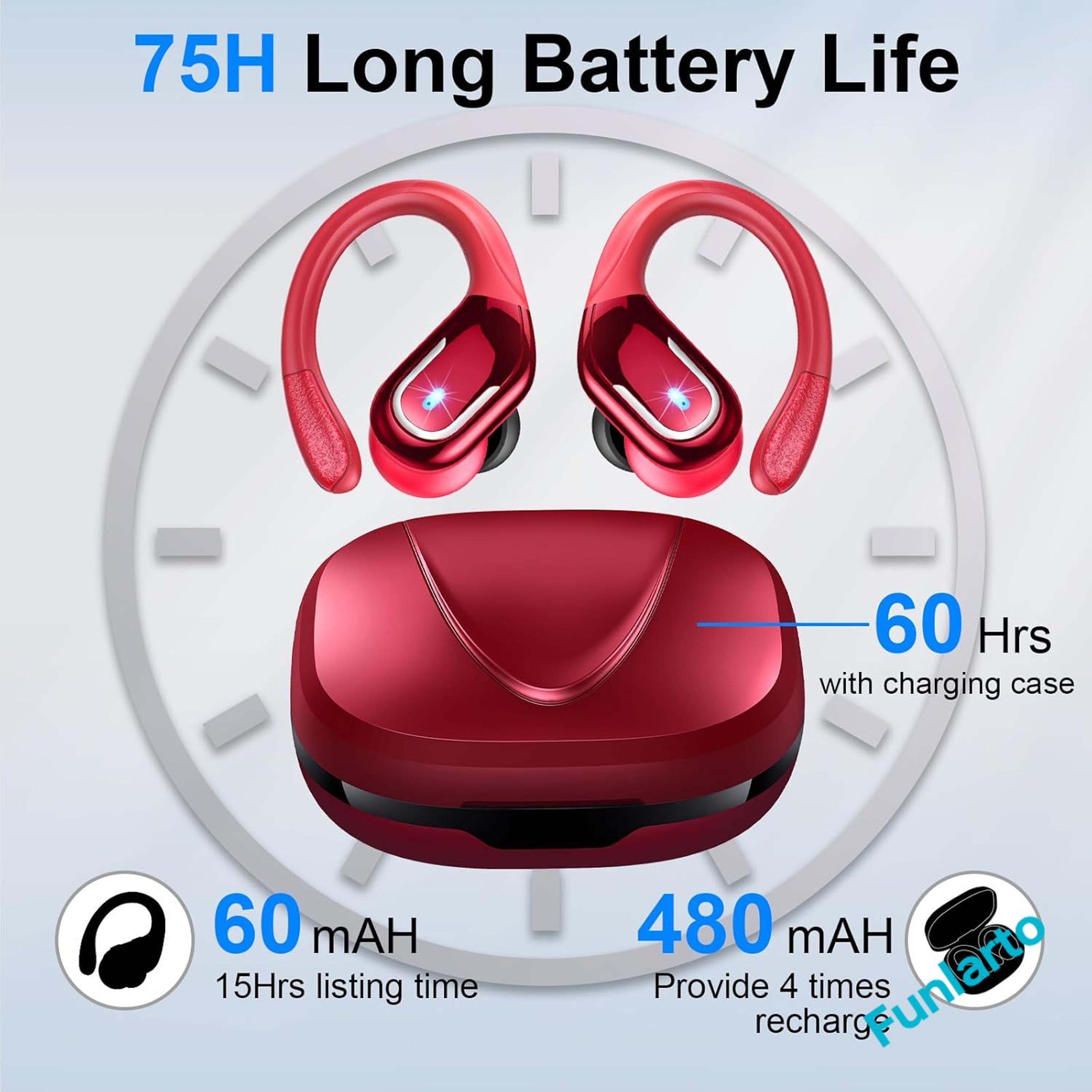 Bluetooth Earbuds With ENC Noise Canceling Mic Wireless Headphones Sport Earhooks 3