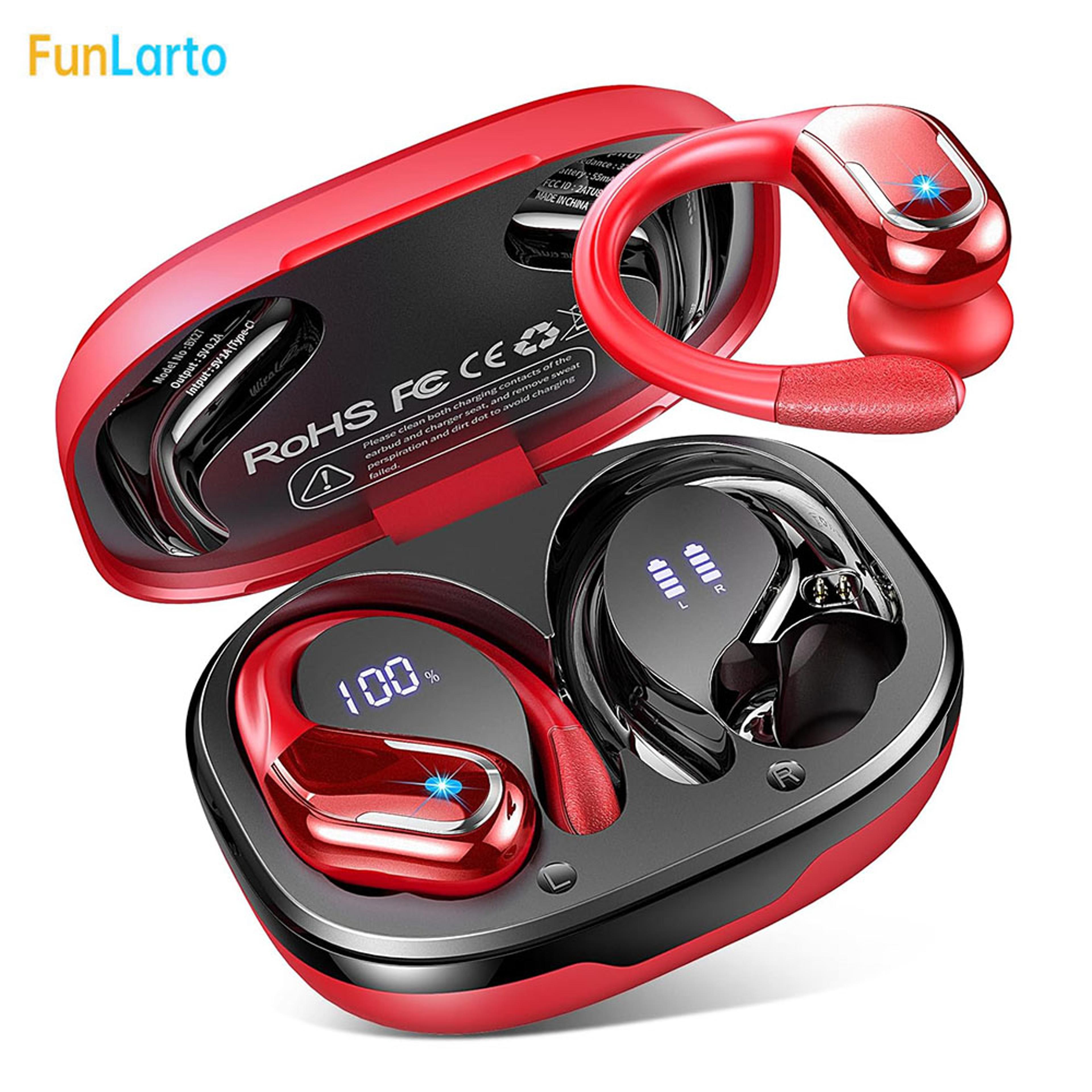 Bluetooth Earbuds With ENC Noise Canceling Mic Wireless Headphones Sport Earhooks 7