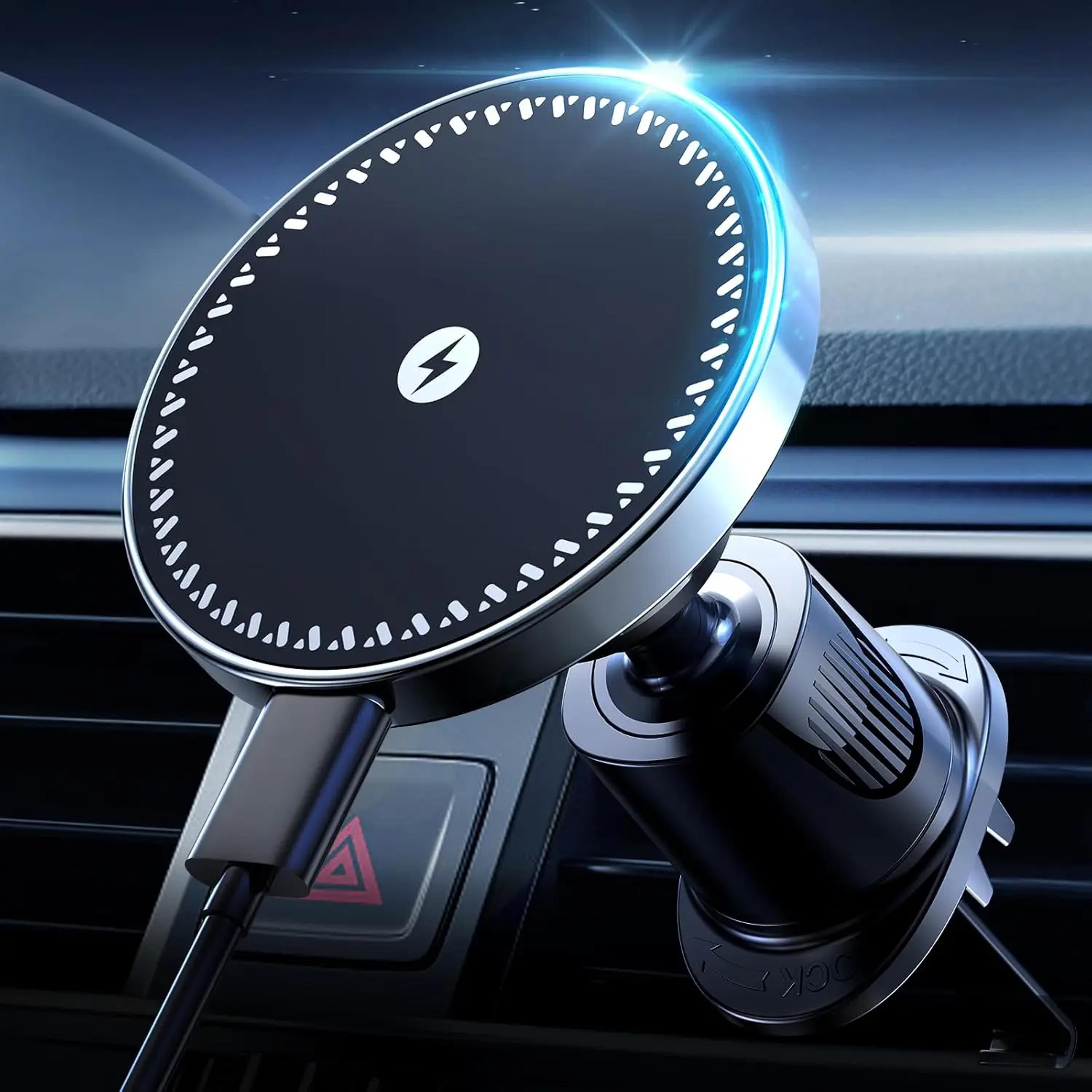 15W Wireless Car Charger Adapter Strong Magnetic Air Vent Phone Holder Fast Charging Mount For IPho 0