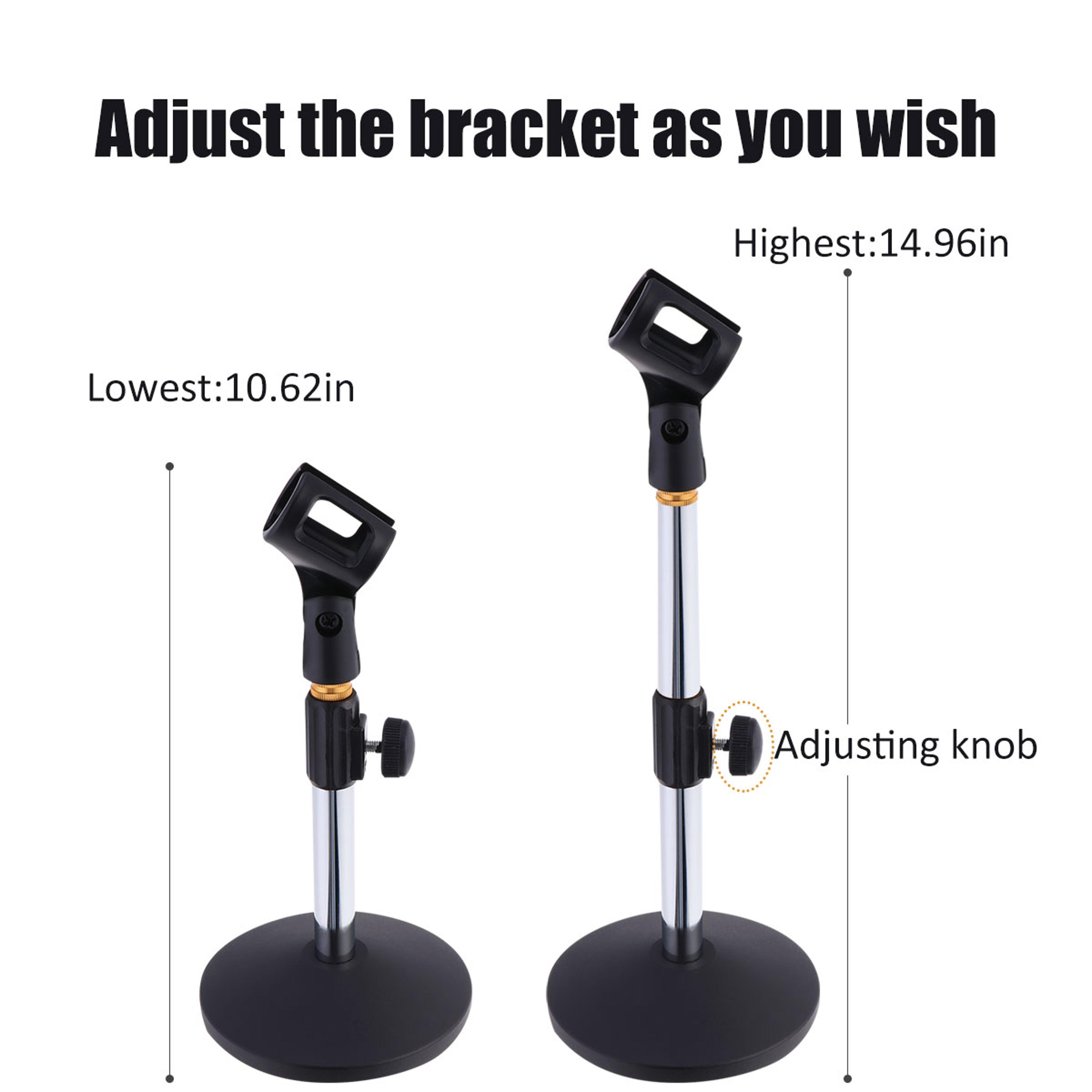 Professional Pedestal Mic Stand Portable Microphone Bracket Adjustable Desk Holder Speech Live Fixi 2