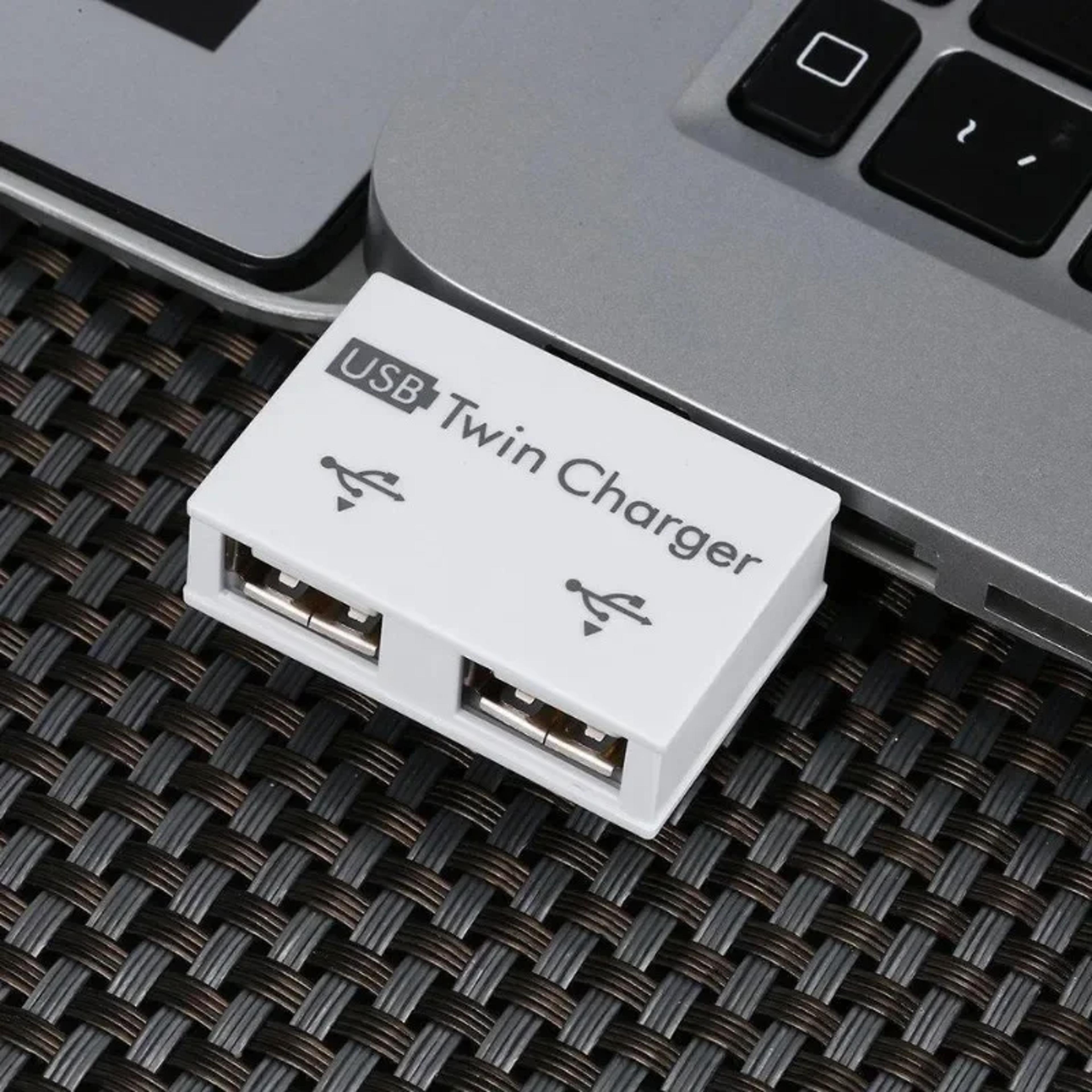 USB Dual Port Converter Compact USB Splitter Hub Adapter 3
