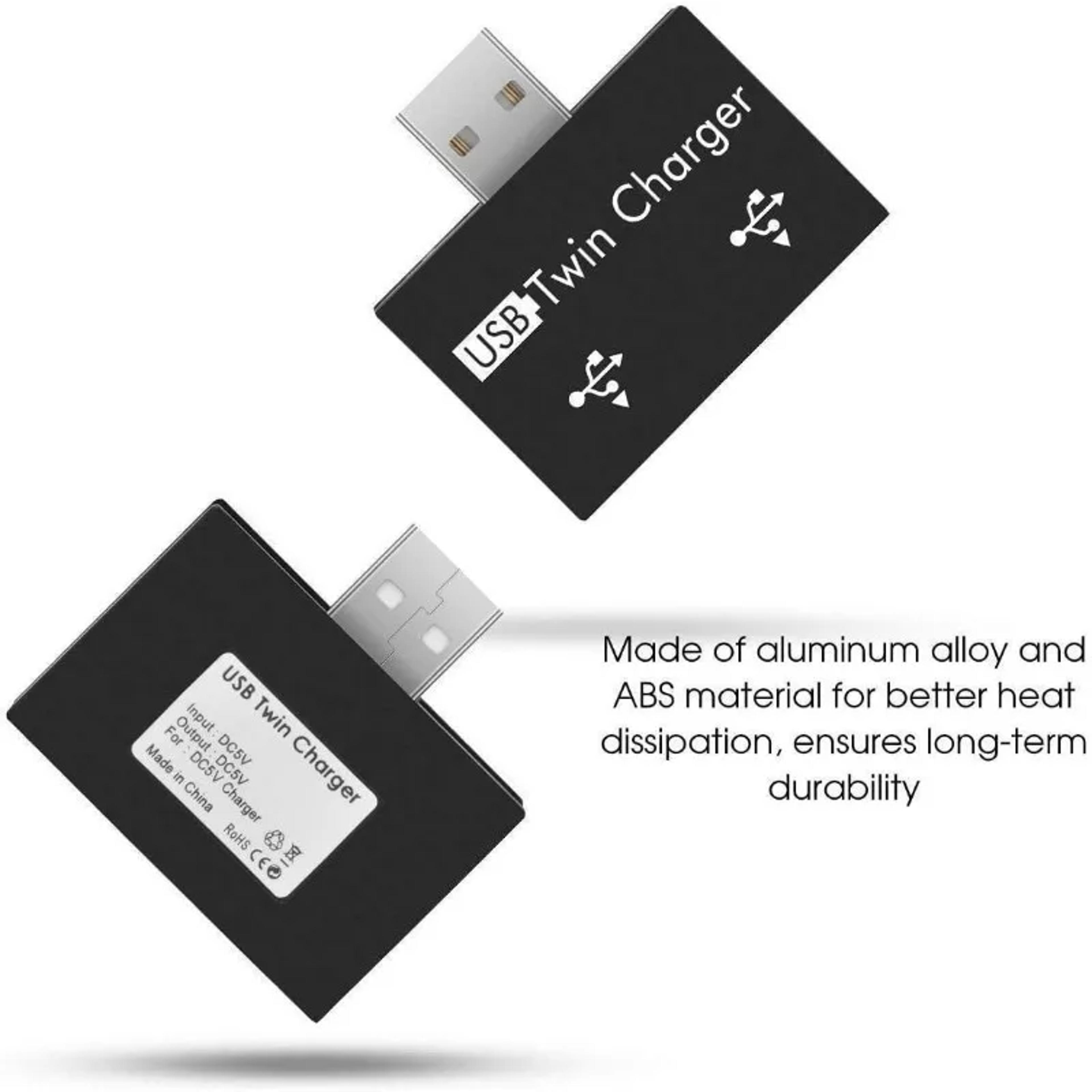 USB Dual Port Converter Compact USB Splitter Hub Adapter 4