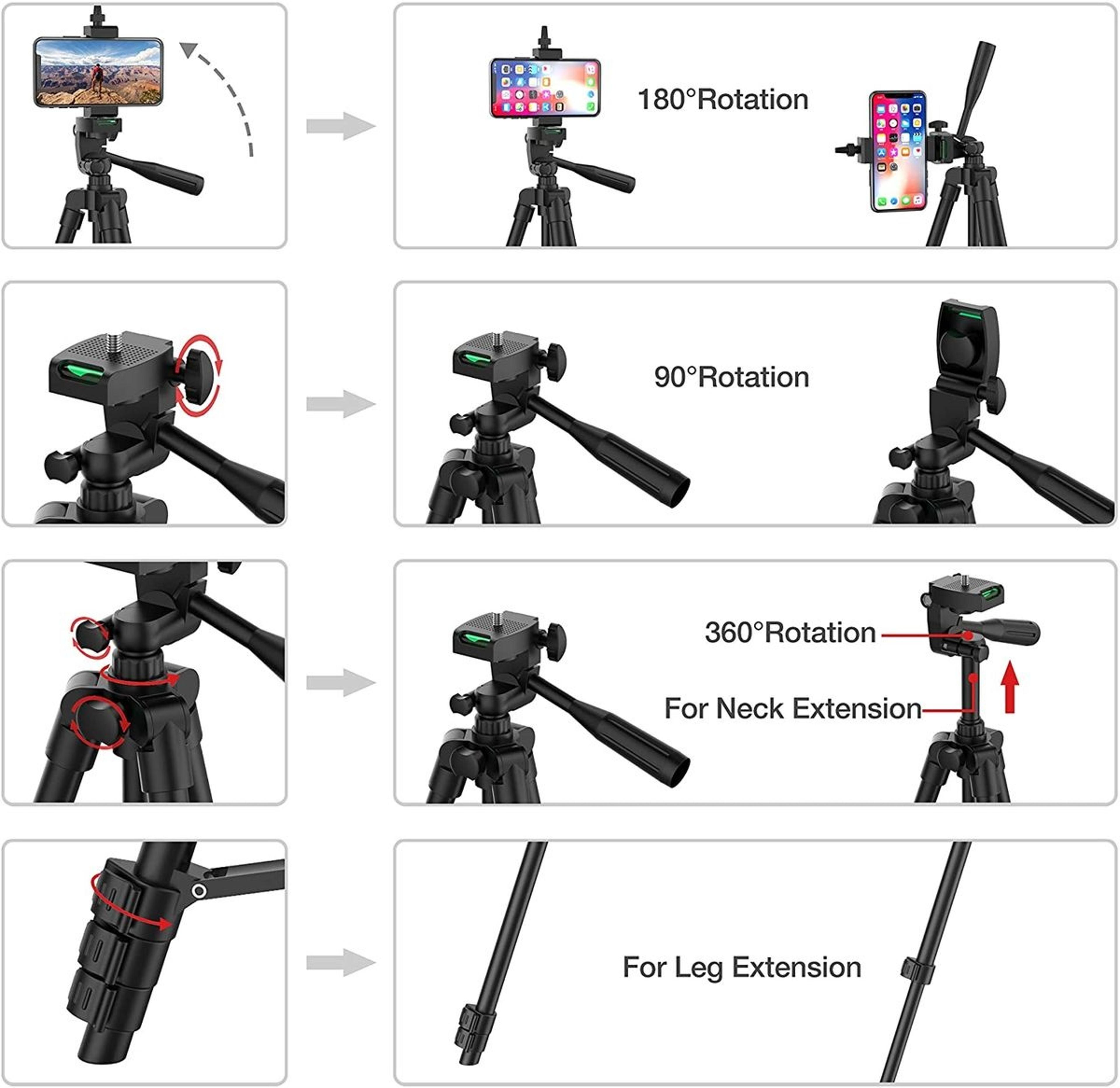 SnapPro Portable Phone Tripod Stand With Bluetooth Remote For Vlogging Photography  Content Creatio 1