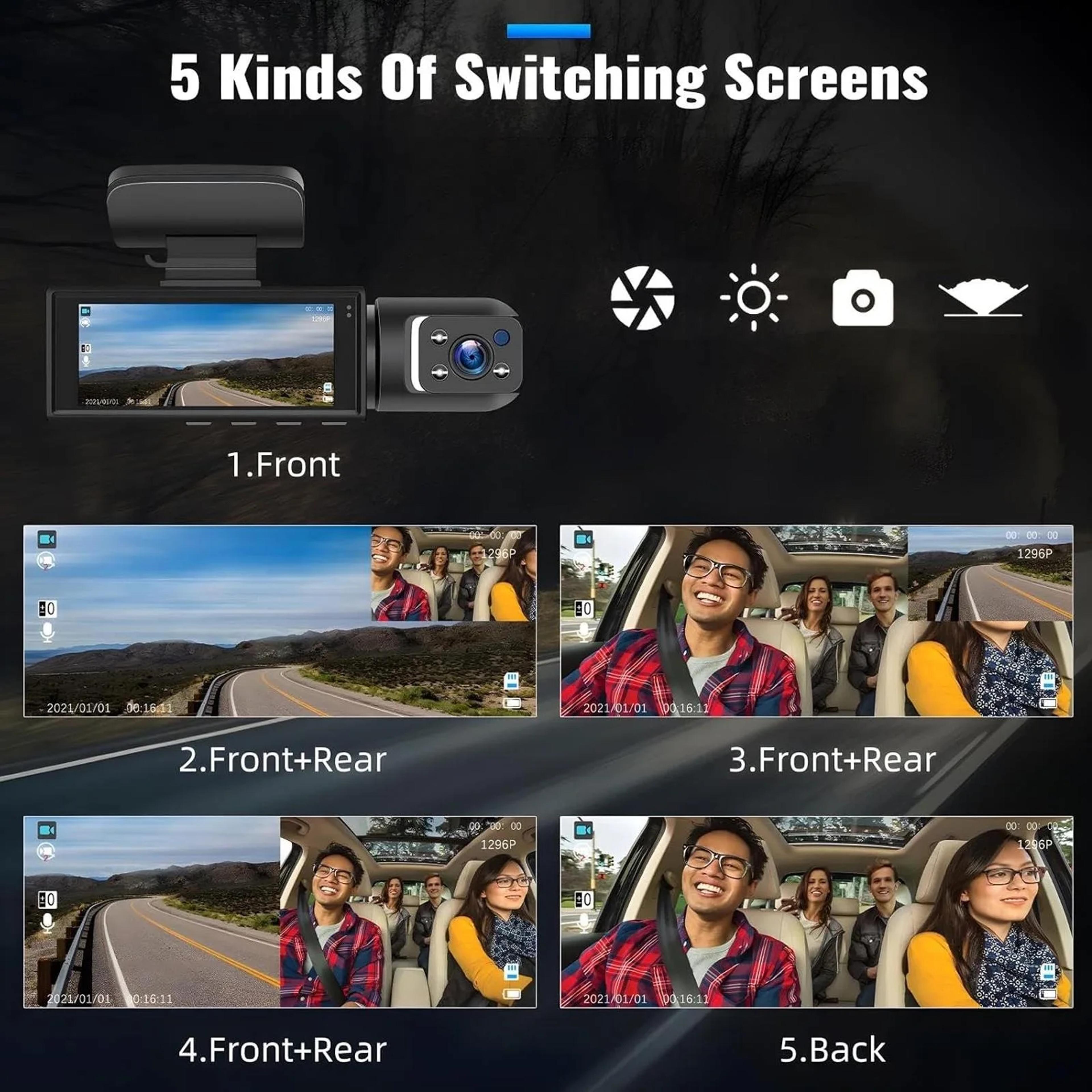 SecureView Dual Lens Dash Cam With Night Vision  Front Rear Recording 1