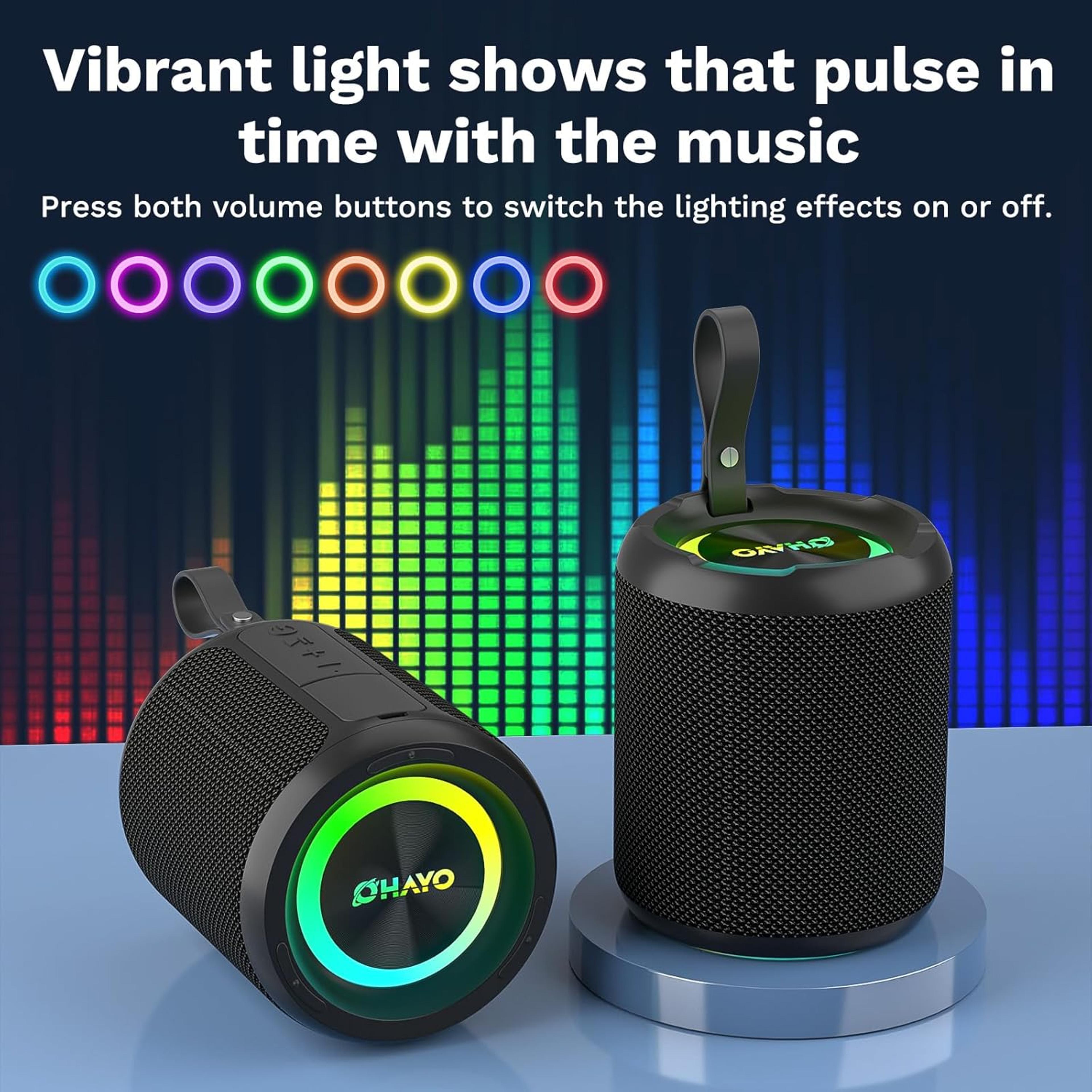 Waterproof Bluetooth Speaker With RGB Lights  TWS Stereo Sound 1
