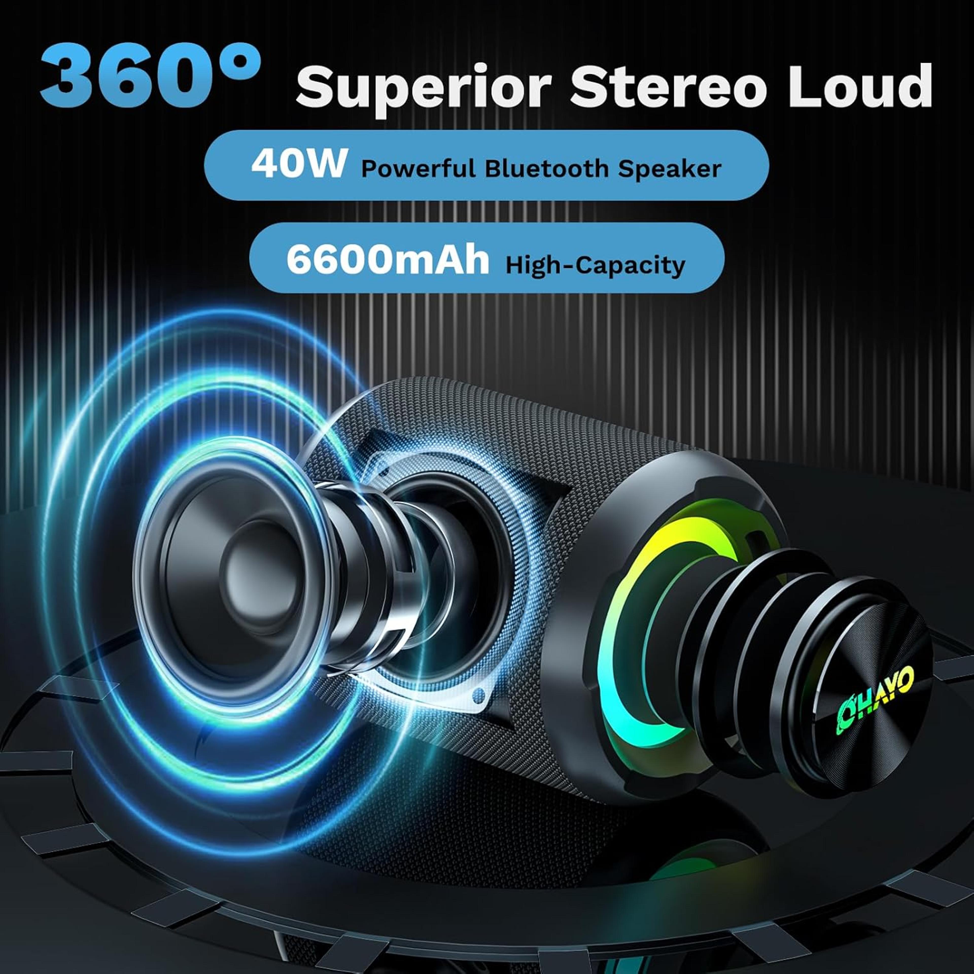 Waterproof Bluetooth Speaker With RGB Lights  TWS Stereo Sound 2