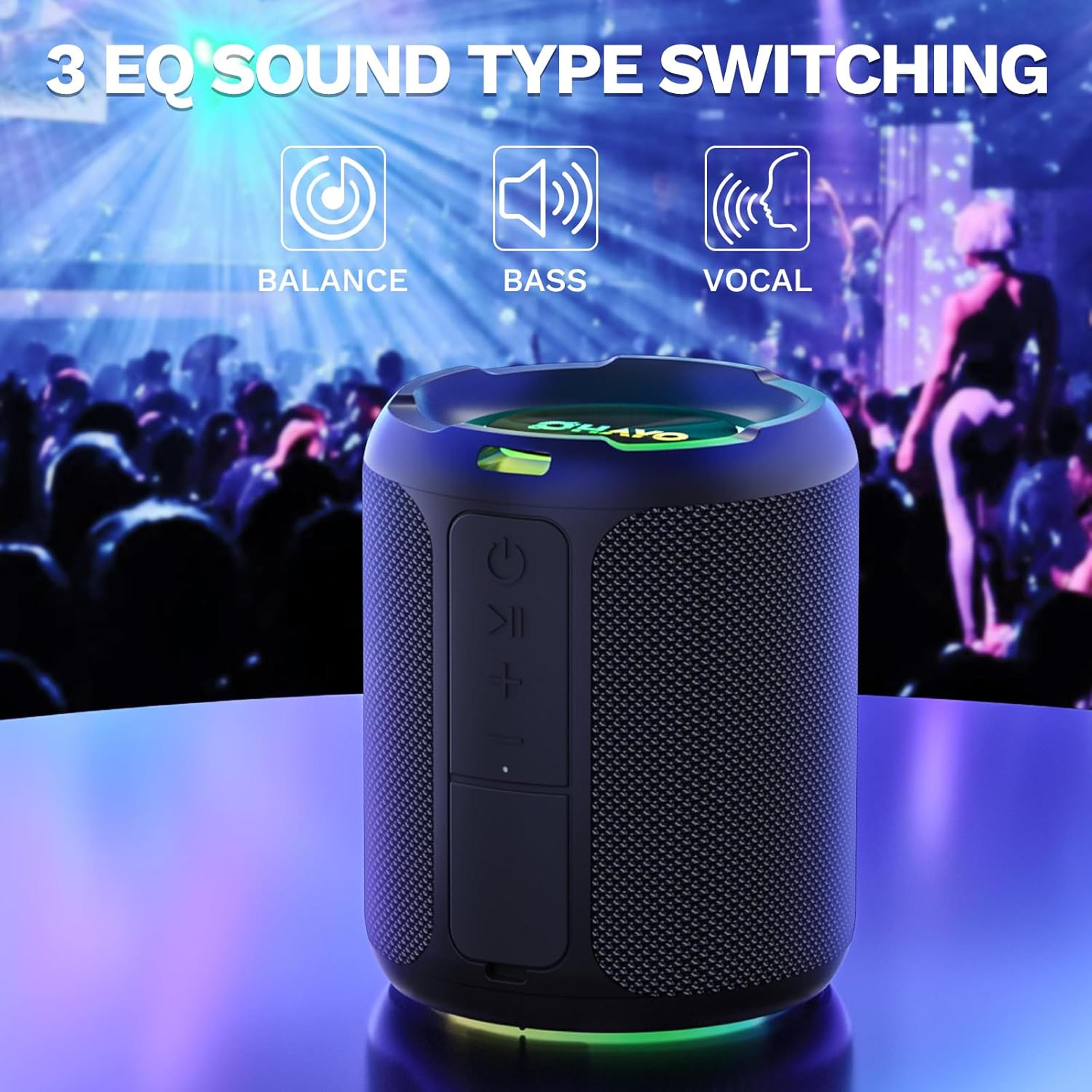 Waterproof Bluetooth Speaker With RGB Lights  TWS Stereo Sound 4