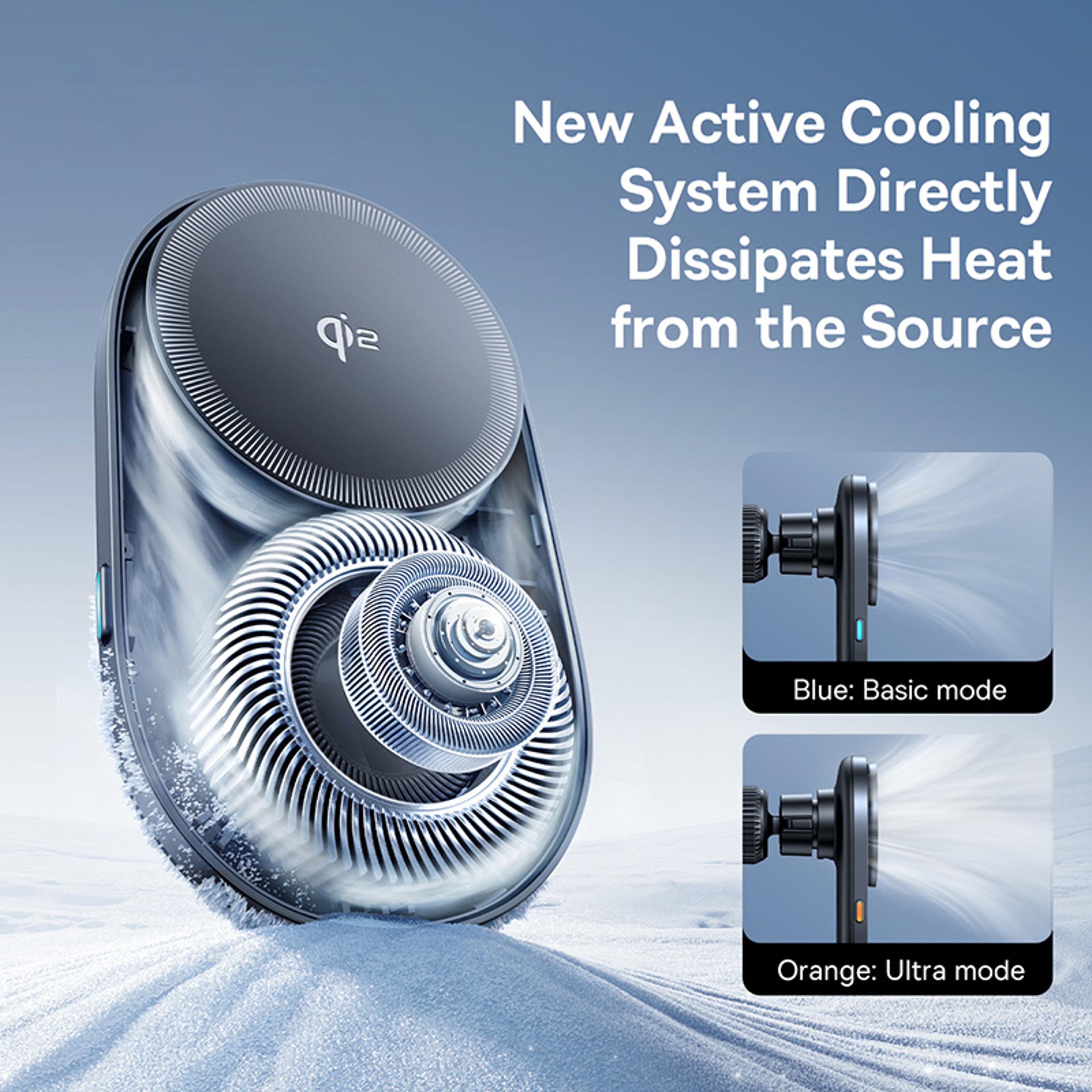 MagCool Pro Magnetic Wireless Car Charger Mount With Fast Charging  Cooling Fan 2