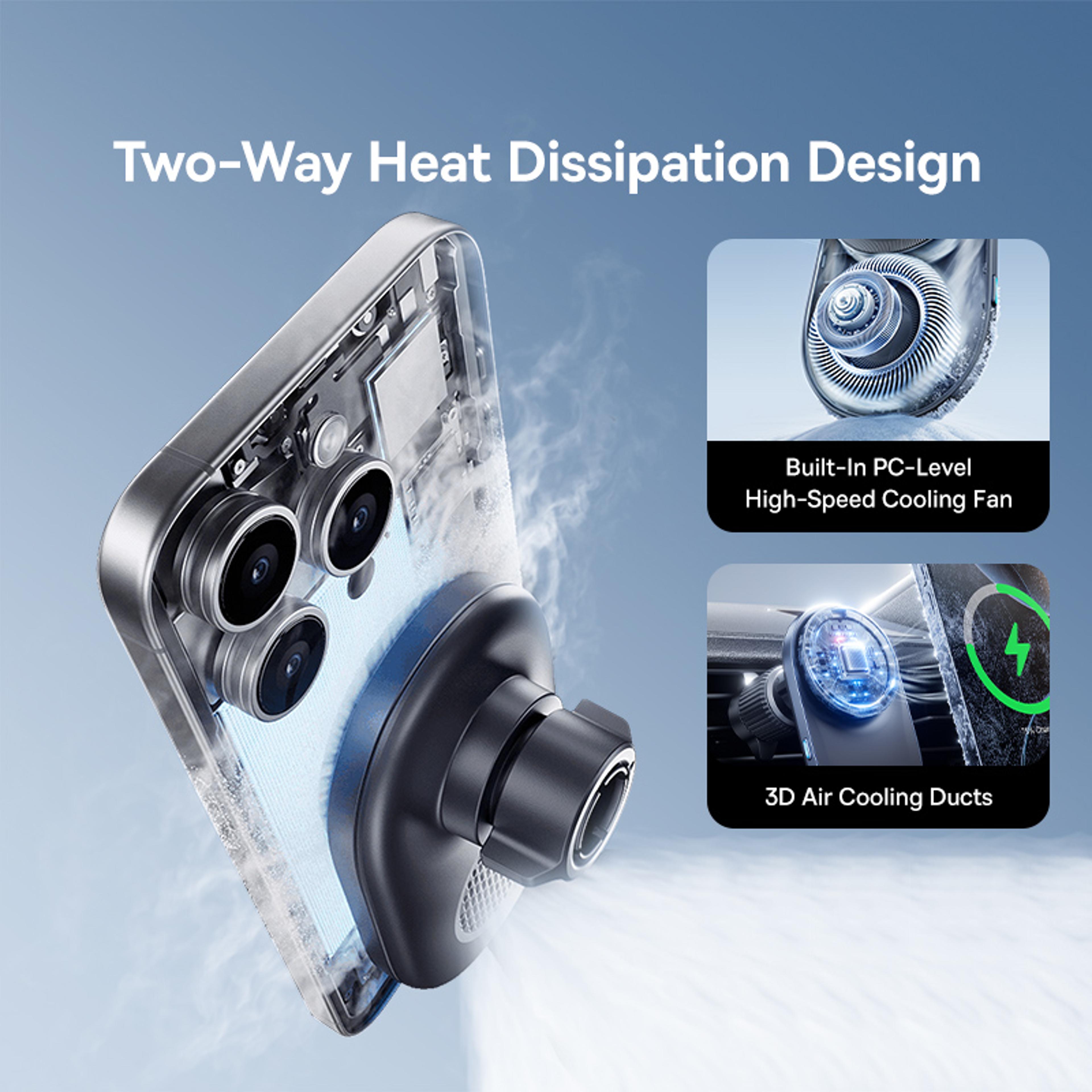 MagCool Pro Magnetic Wireless Car Charger Mount With Fast Charging  Cooling Fan 4