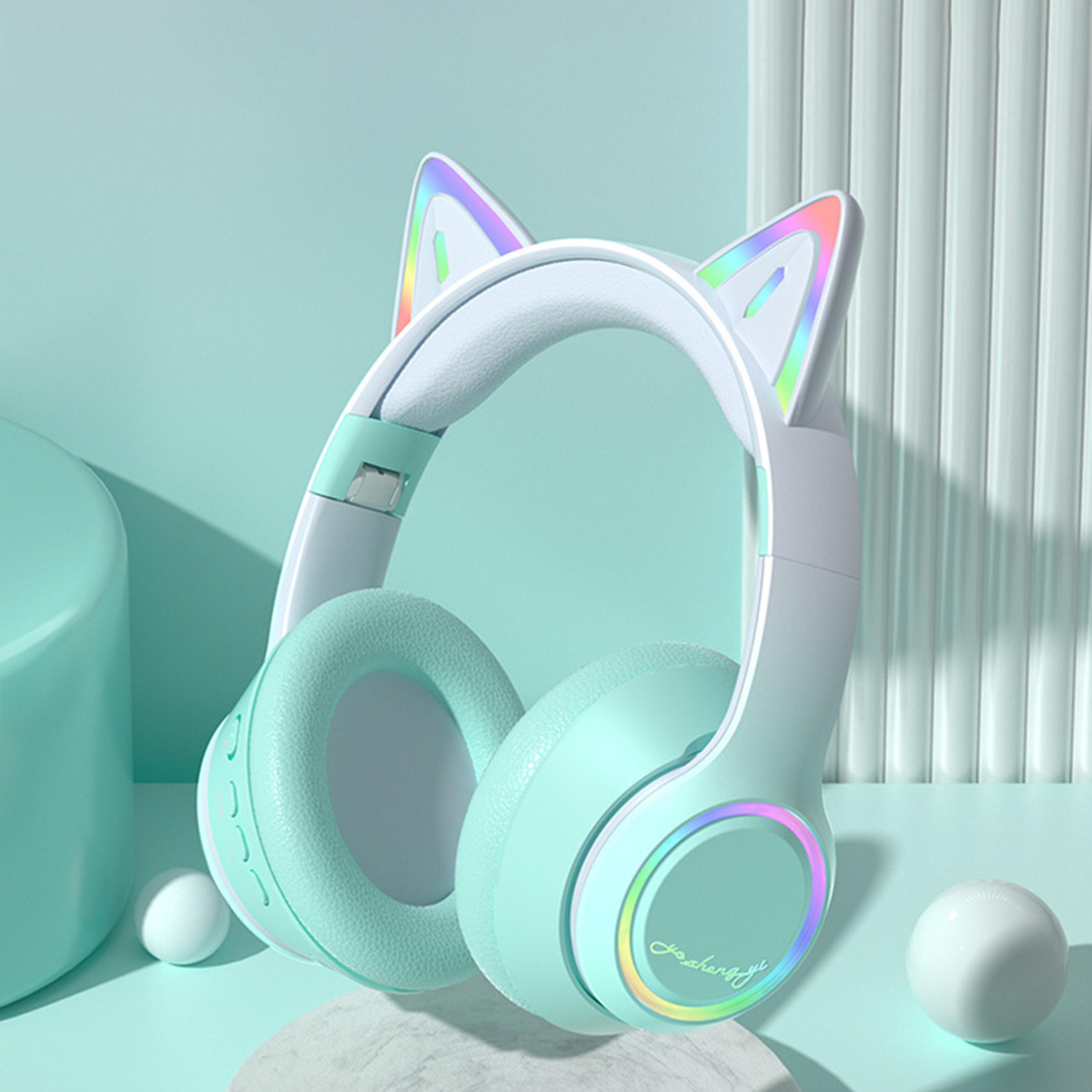 RGB Cat Ear Bluetooth Headphones For Kids  Girls With Mic 6