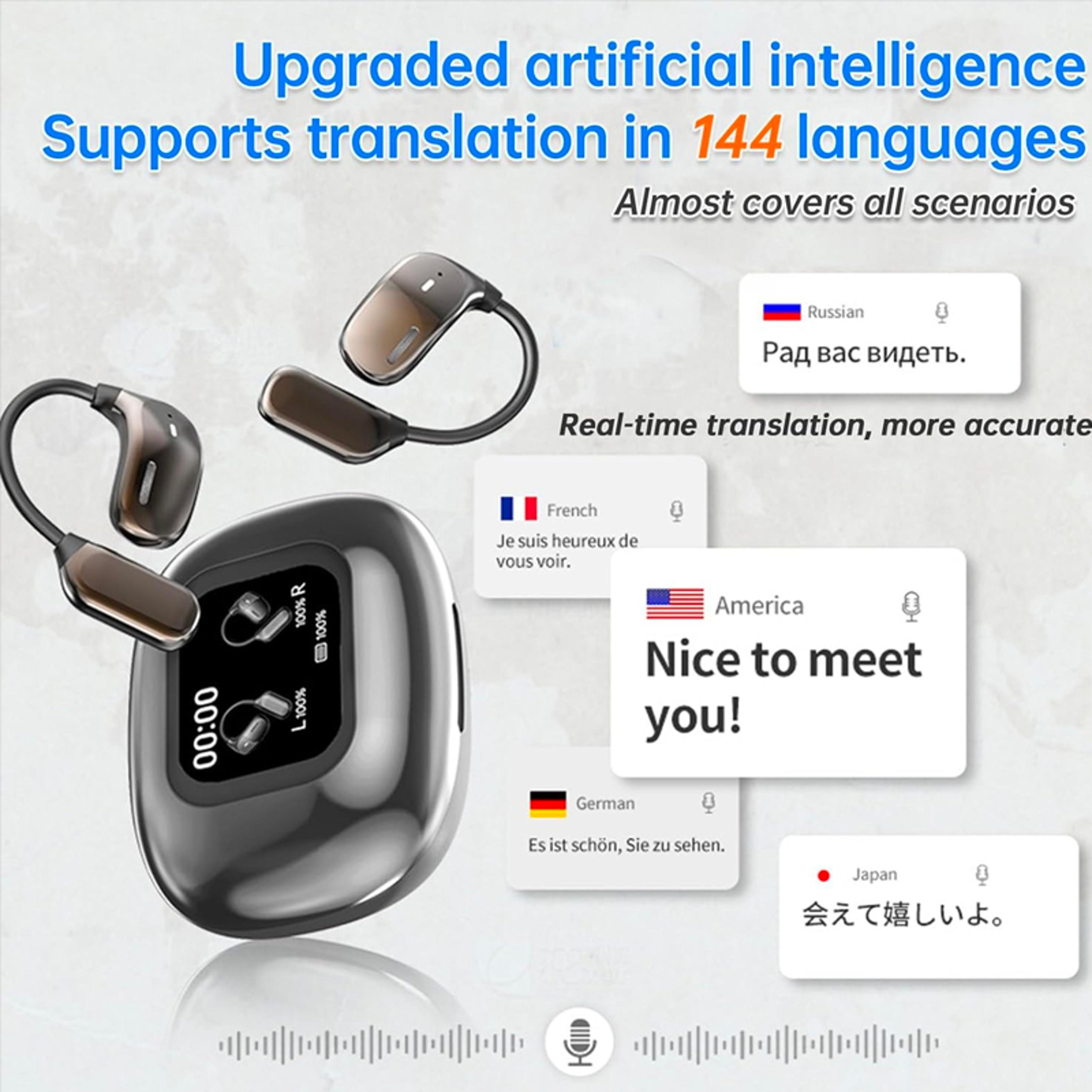 TalkBridge AI Translator Earbuds With LCD Touch Screen  Real Time Language Translation 1