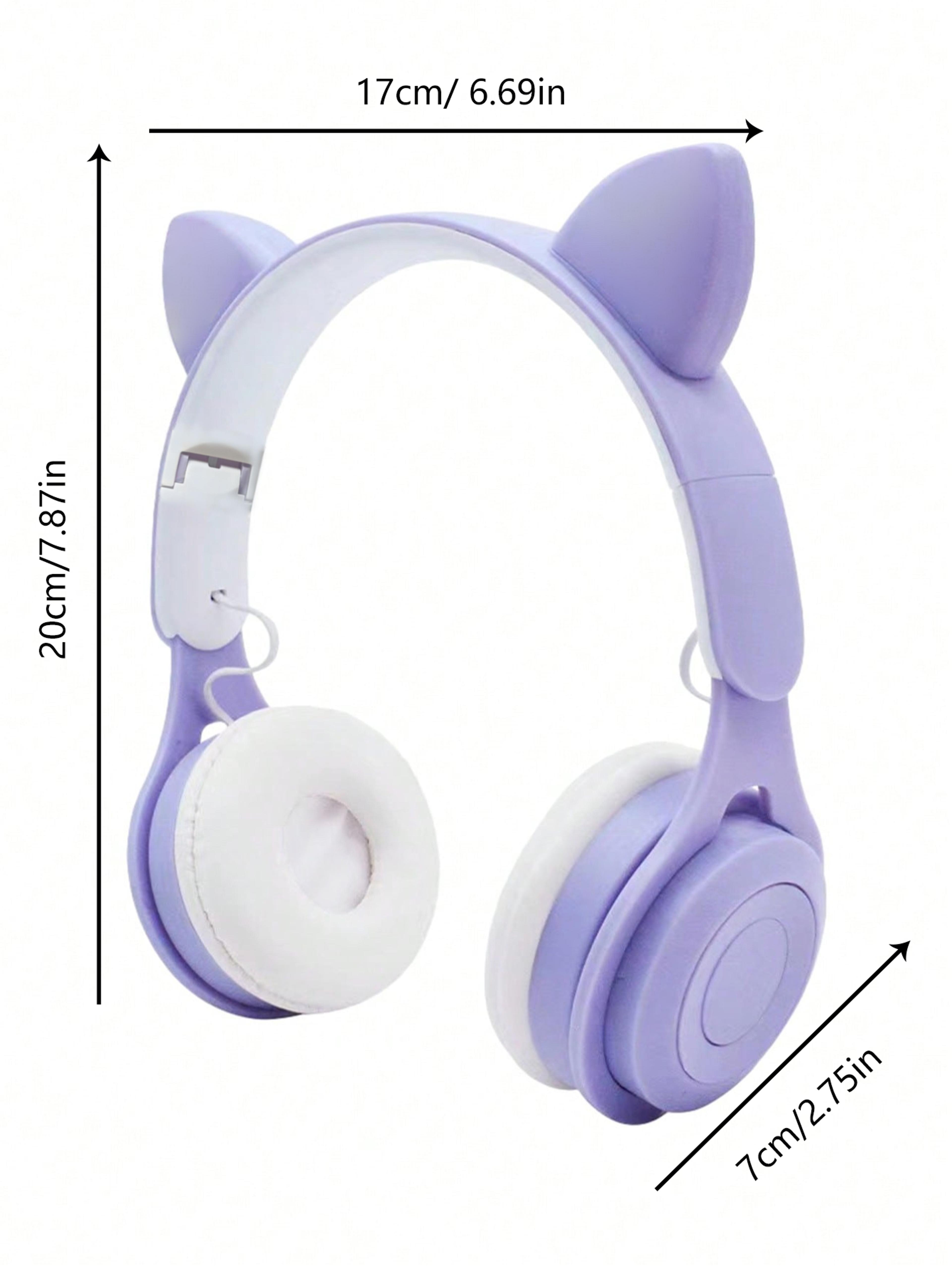 Cat Ear Bluetooth Headphones Wireless LED Over Ear Headset With Mic 3
