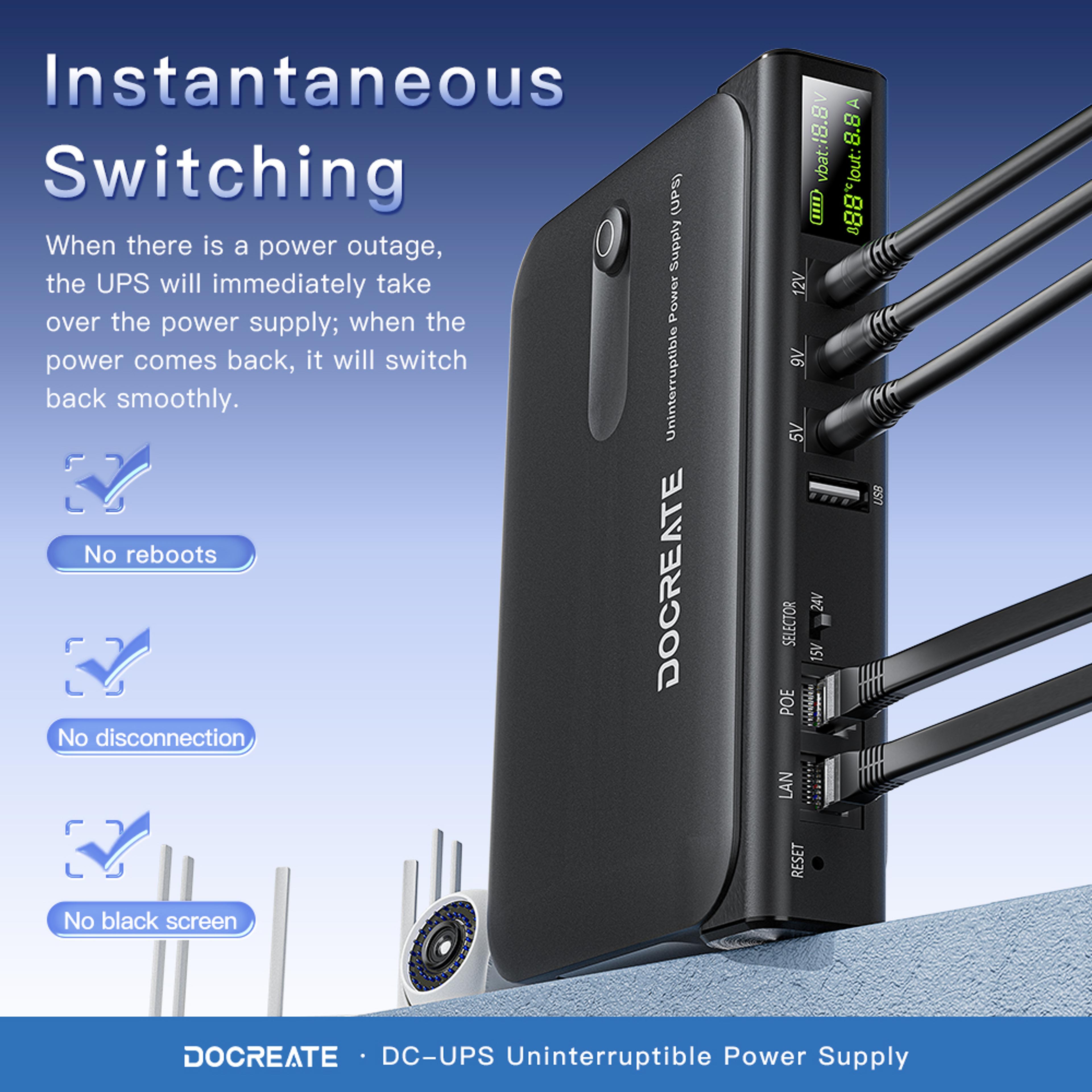 DC UPS Backup Power Supply For Router Modem CCTV Uninterruptible Power Supply 1