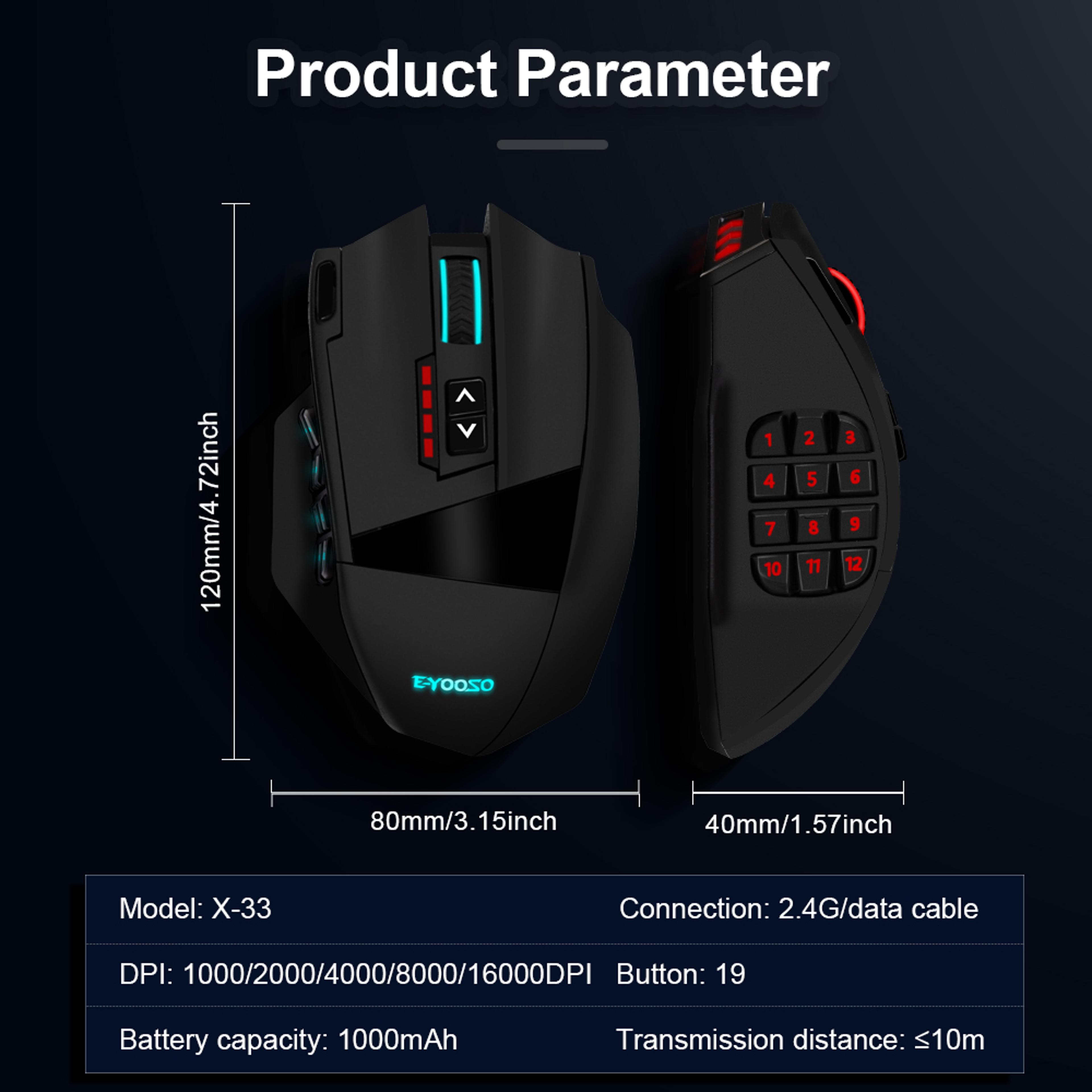 RGB Wireless Gaming Mouse DPI With Programmable Buttons 3