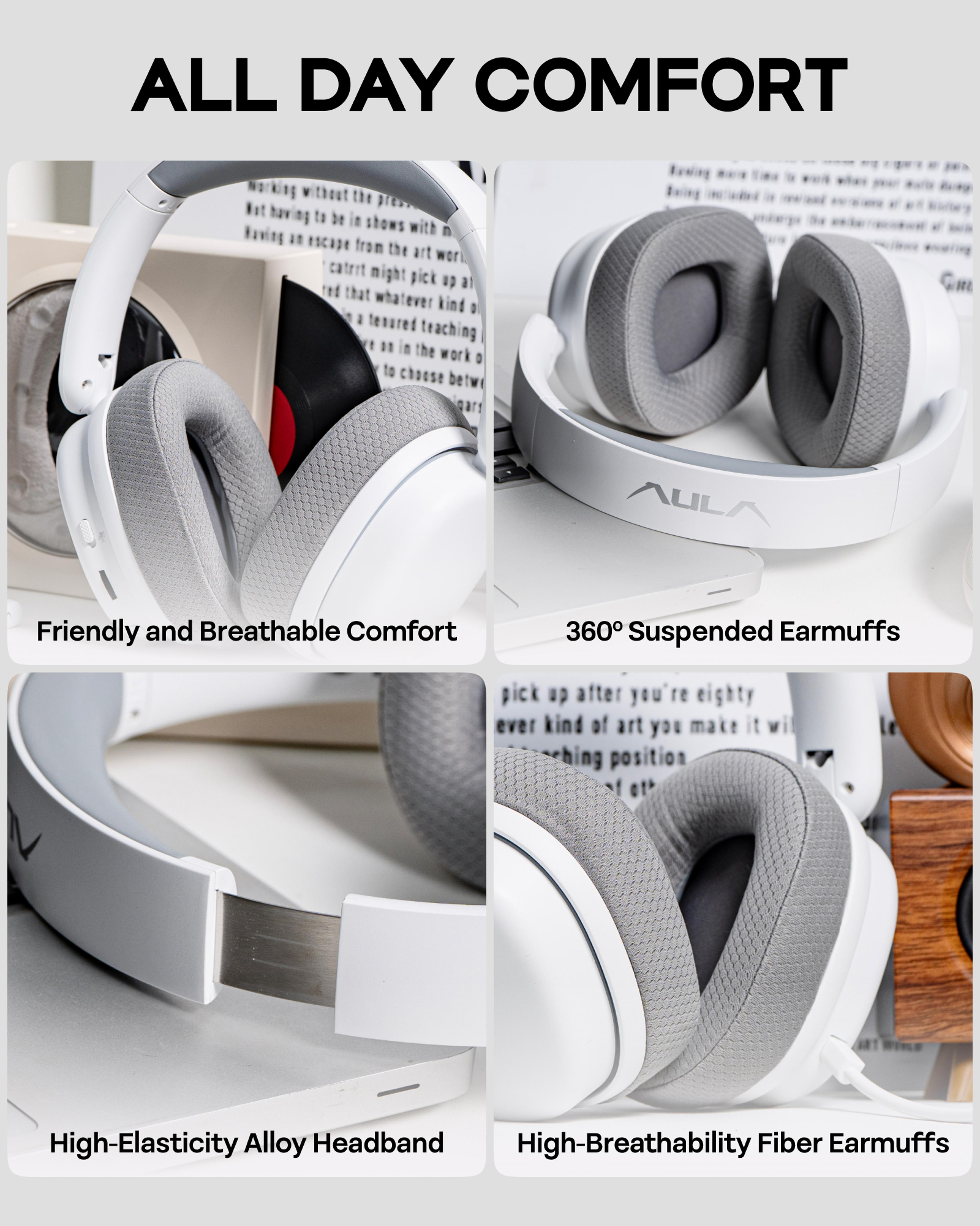 Wireless Surround Gaming Headset With Noise Canceling Mic For PC  Switch 2